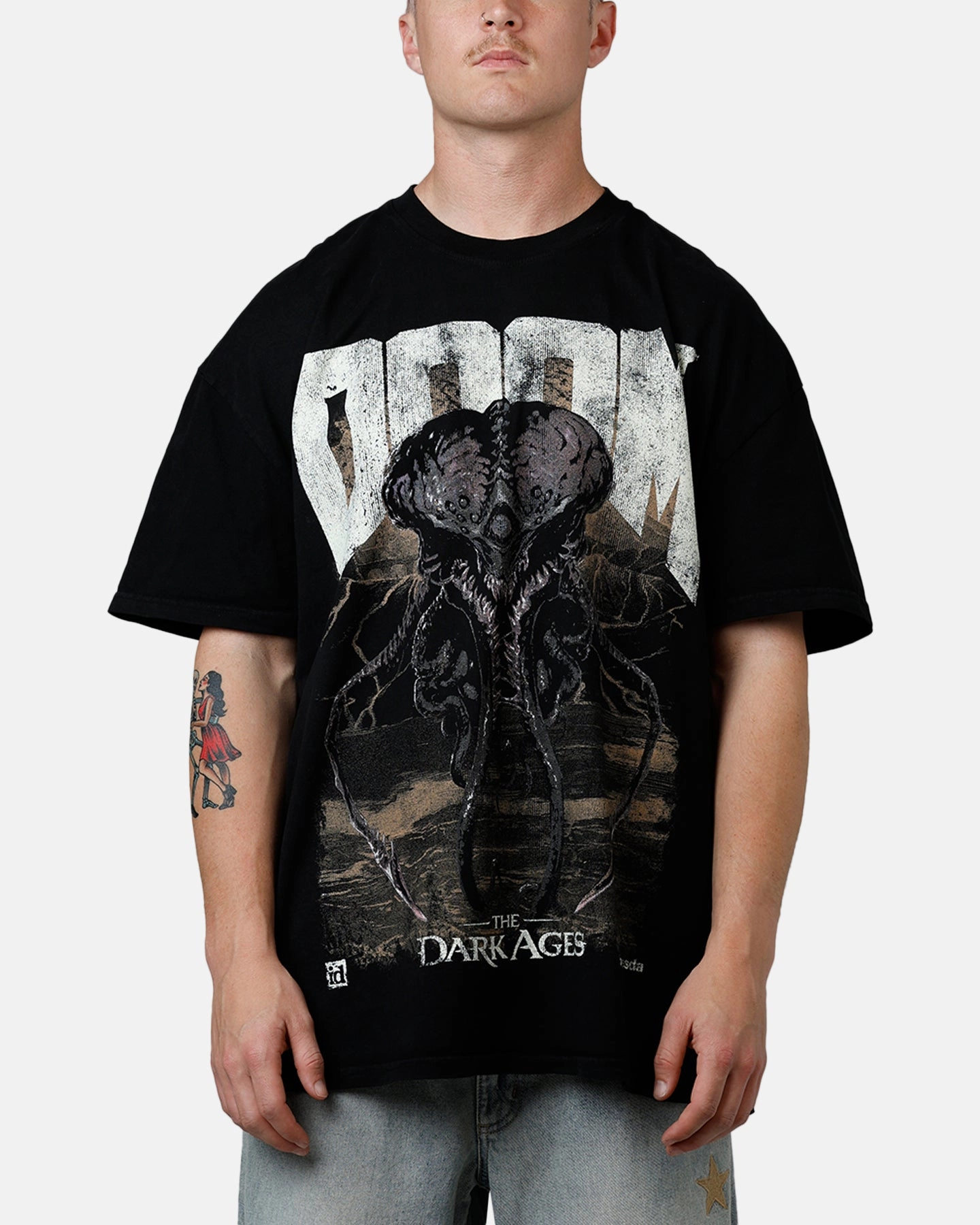 StainRepellentCoating LatticeKnit 73 Studio X DOOM: The Dark Ages Cacodemon Metal T-Shirt Black