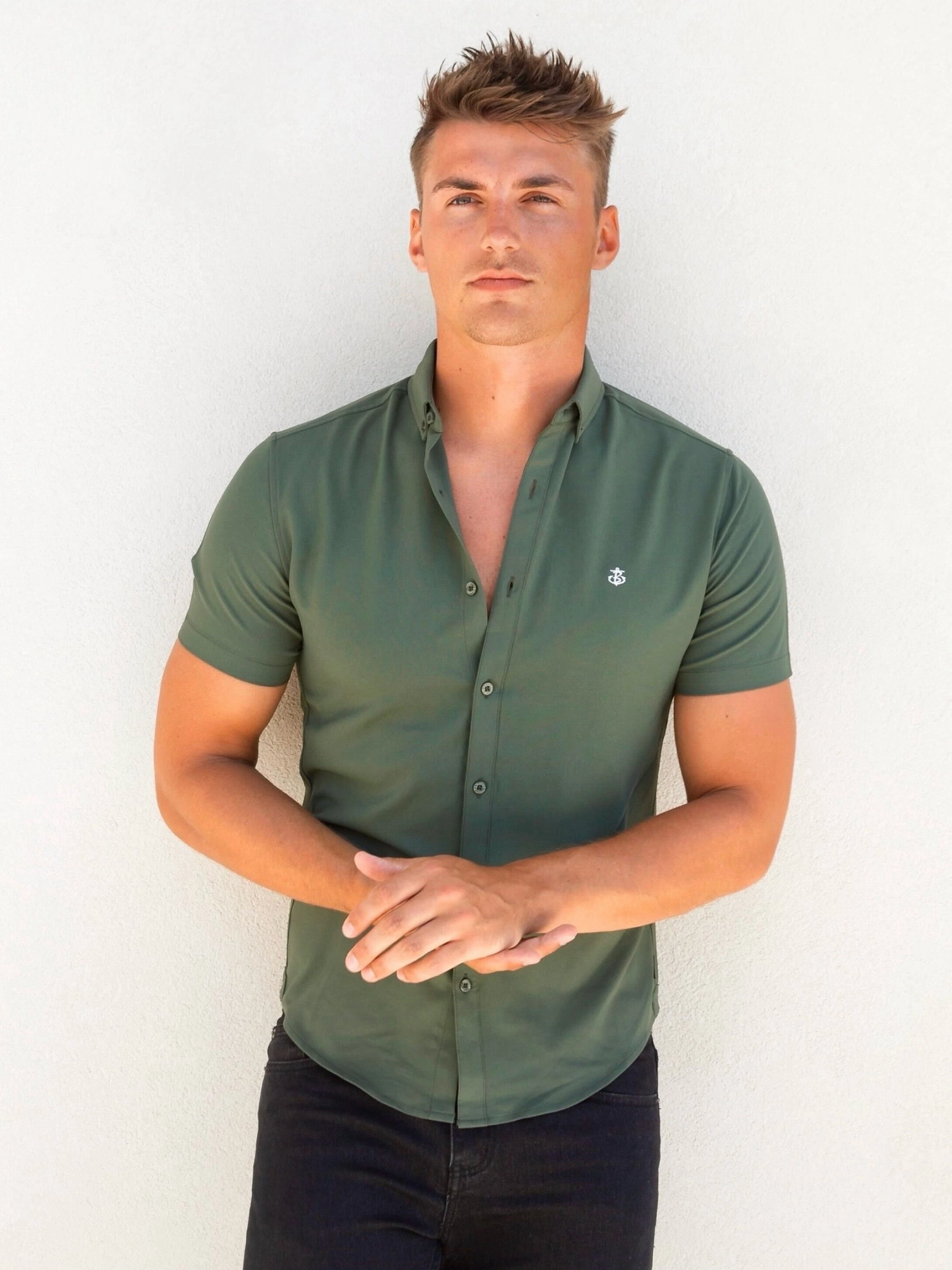 Casual Look Ronan Short Sleeve Shirt - Green