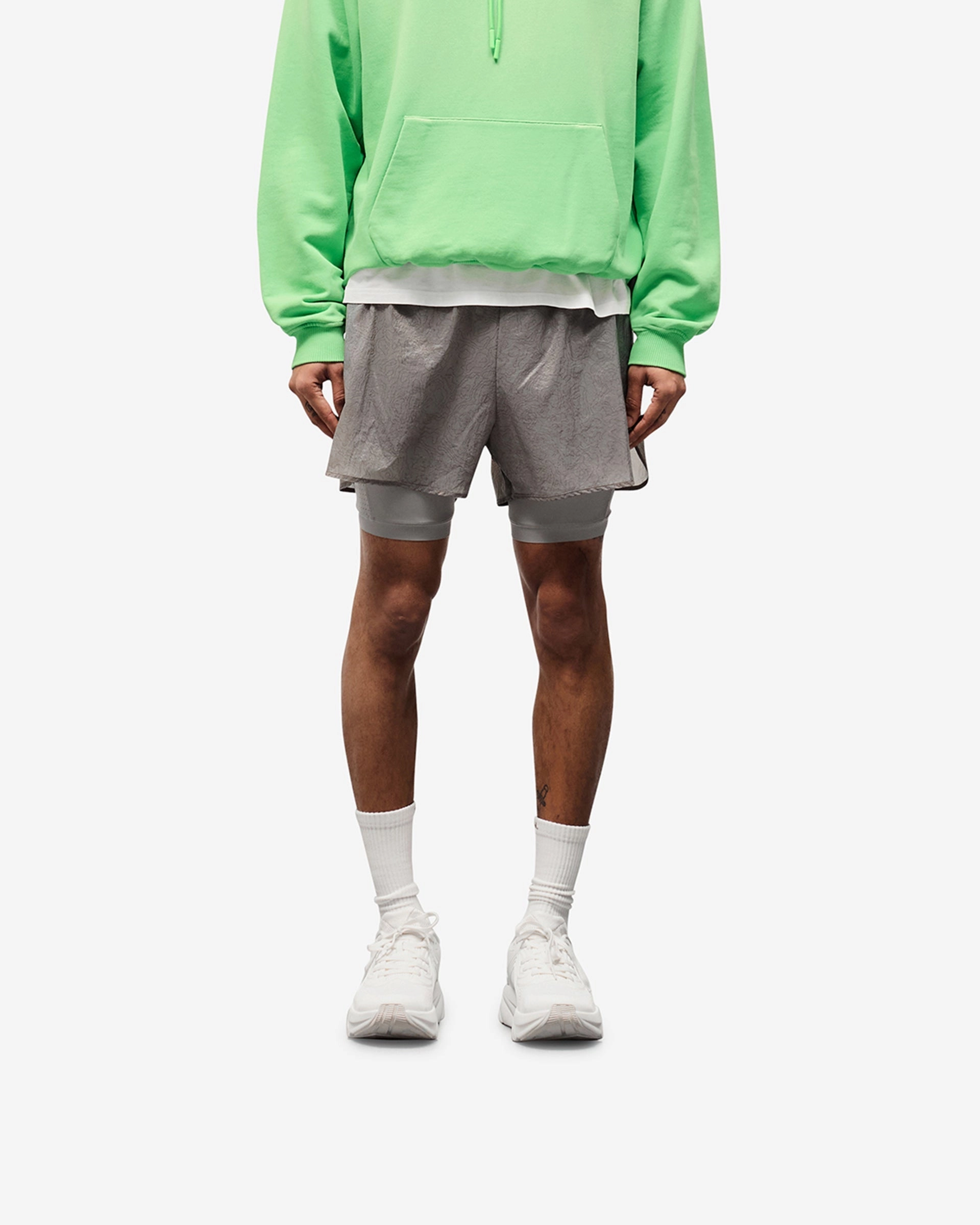 School Uniform QuickDryTechnology 247 Contour 2-In-1 Run Shorts - Titanium