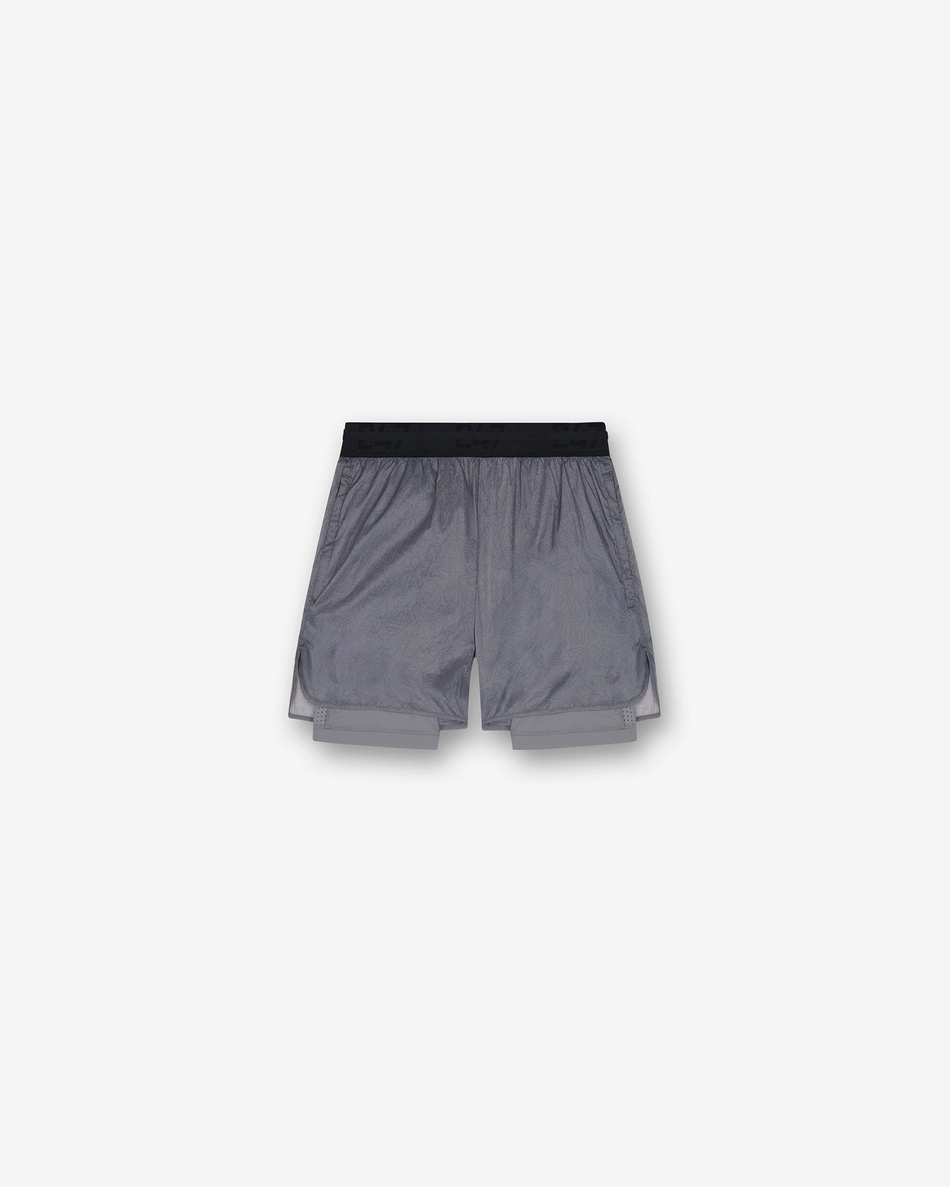 247 Contour 2-In-1 Run Shorts - Titanium Low Profile Waistband Weekend Ready