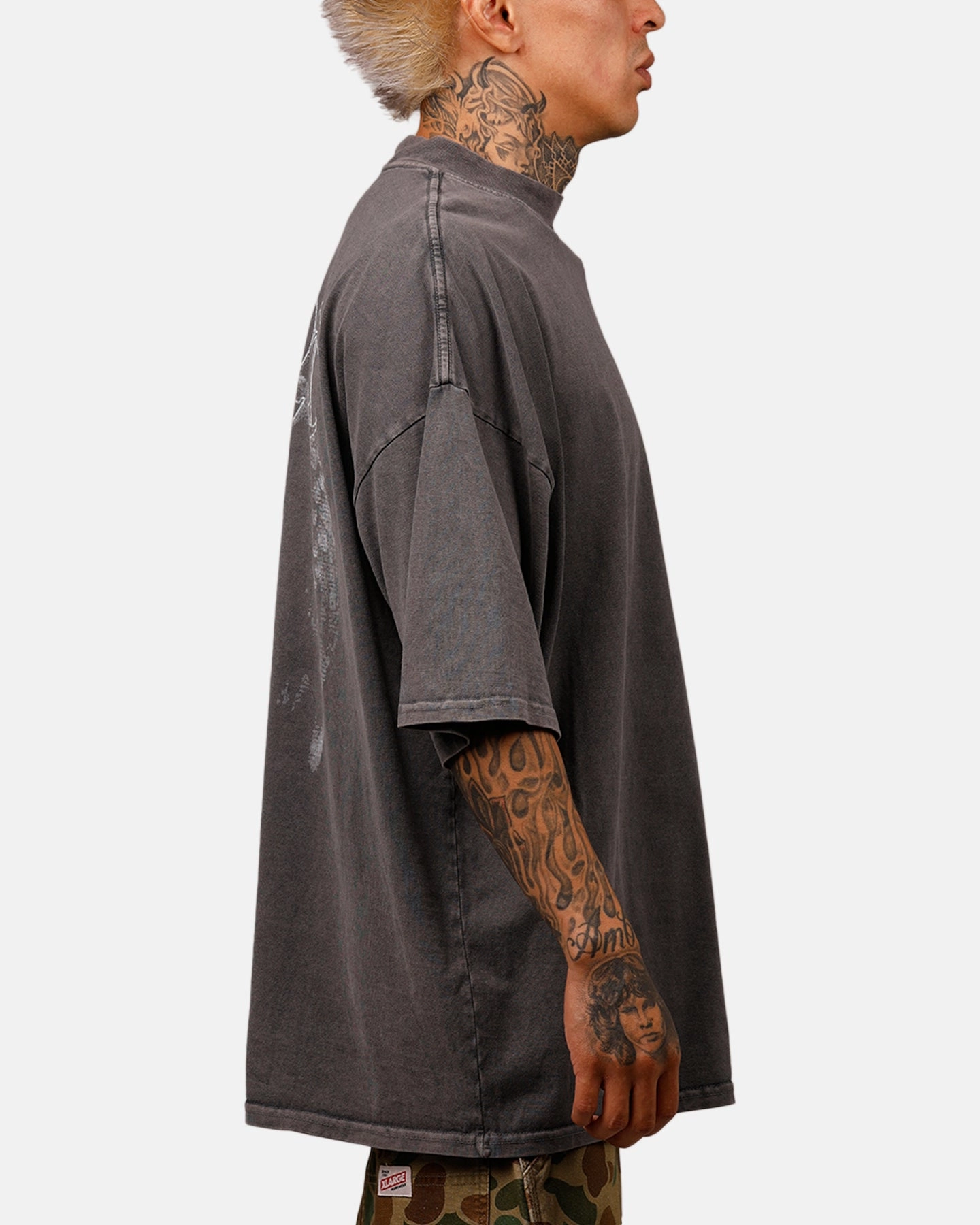 ButterSoft Handfeel Saint Morta Baptista Mock Neck T-Shirt Washed Charcoal