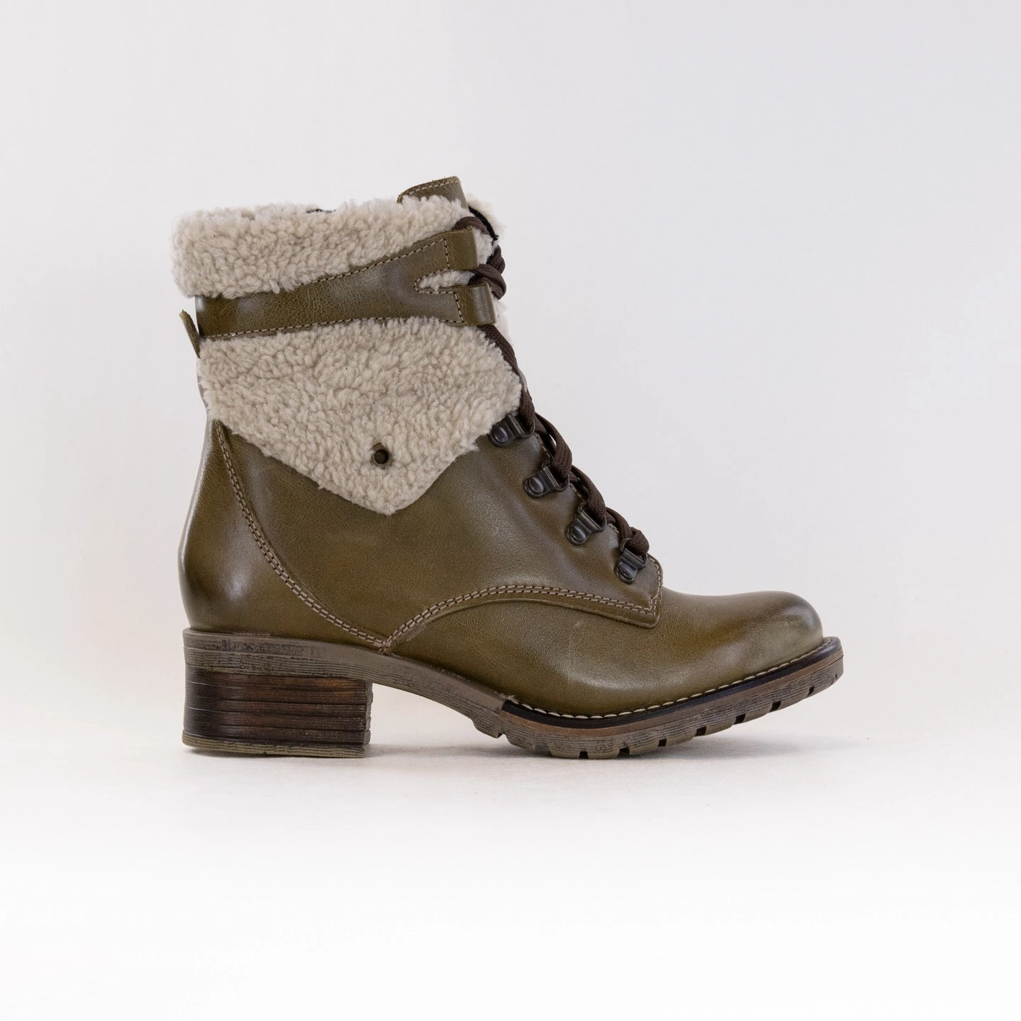 Dromedaris Kara Shearling (Women's) - Olive Comfortable Wear