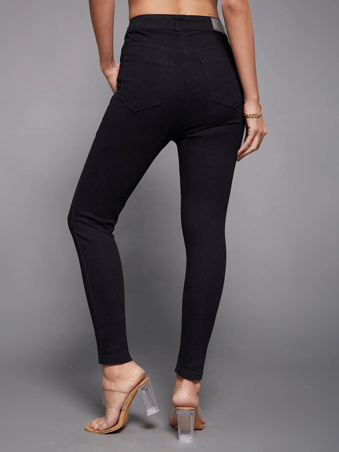 CHASEstretch? Women's Black Skinny High-Rise Stretchable Denim Jeans Casual Street