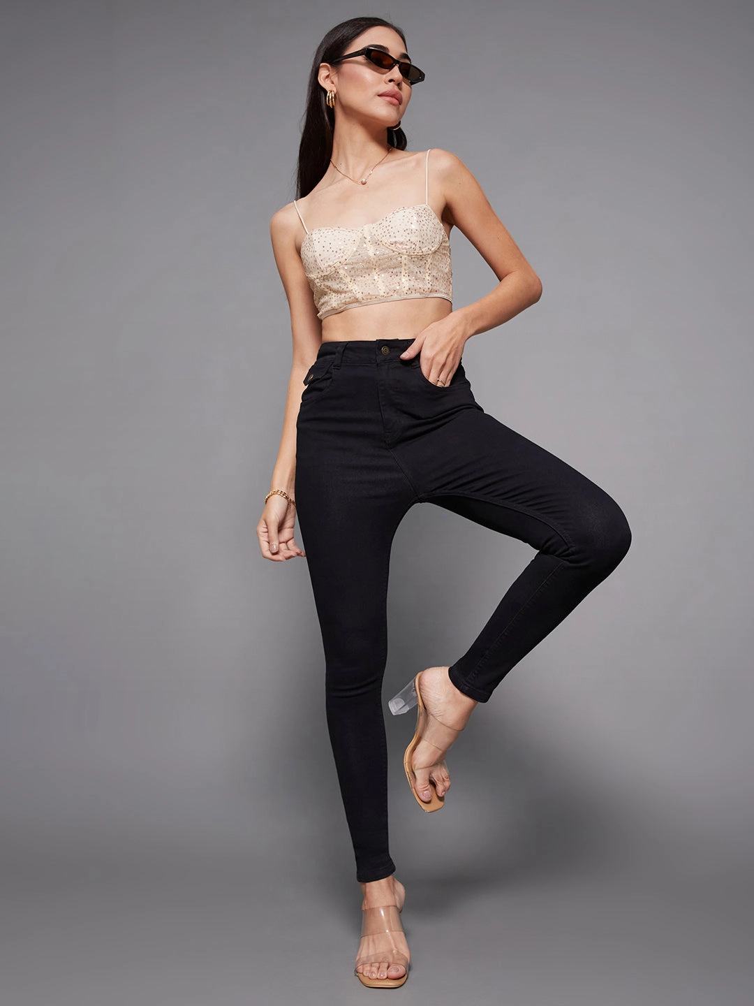 Sleek Design Chill Mode CHASEstretch? Women's Black Skinny High-Rise Stretchable Denim Jeans