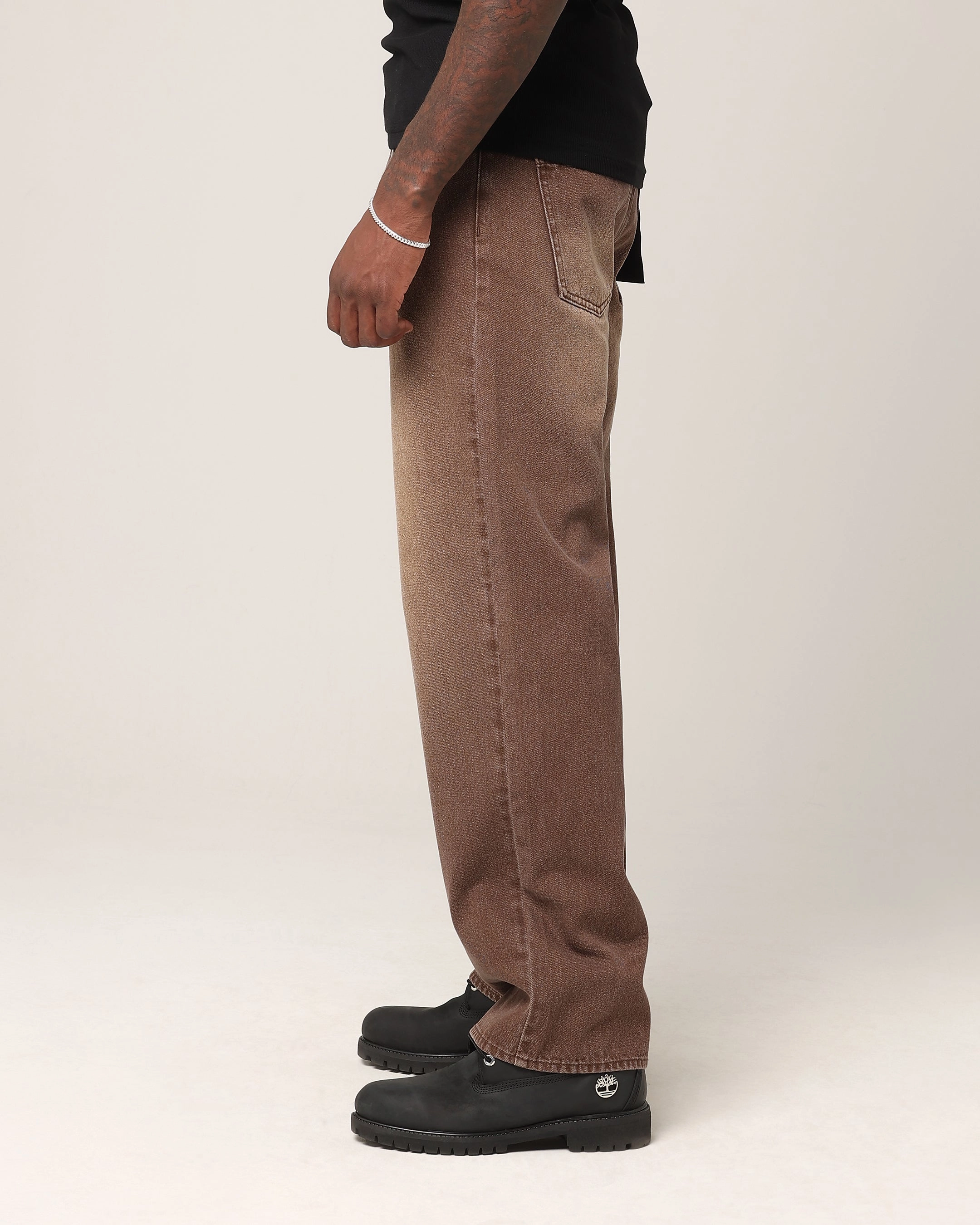 DoubleLayeredFabric Saint Morta Amethyst Relaxed Jeans Washed Brown