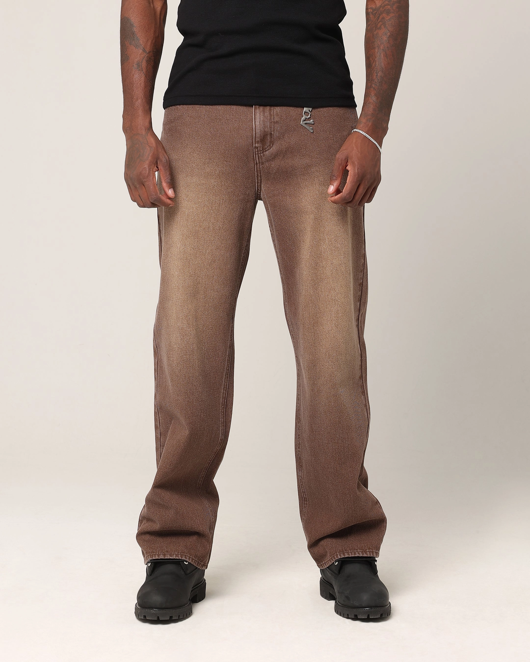 Flattering Look Hidden pockets Saint Morta Amethyst Relaxed Jeans Washed Brown