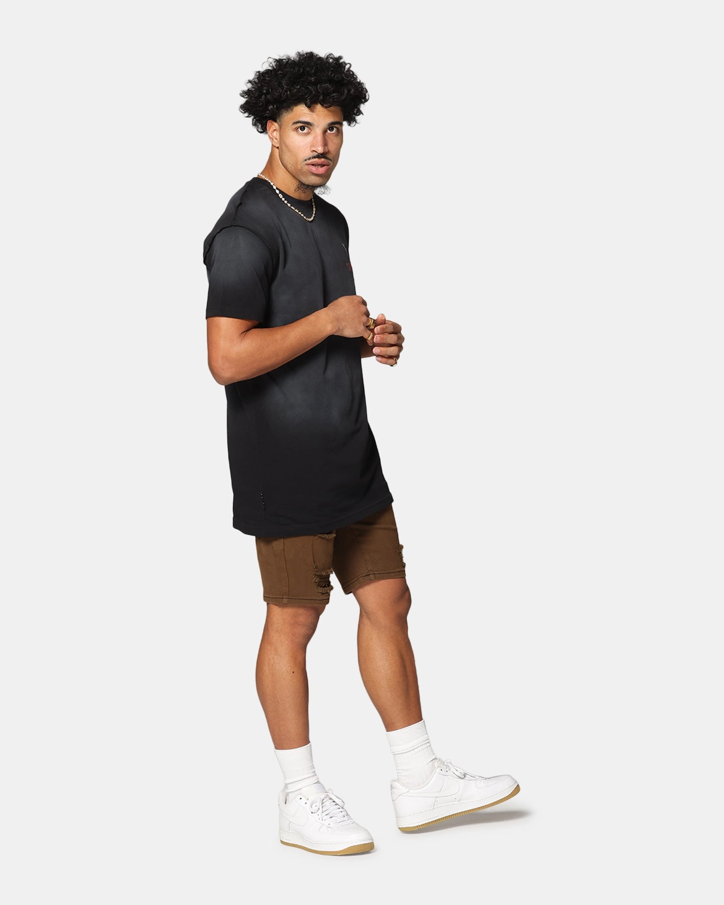 Saint Morta Amorfati Lafayette T-Shirt Sunfade Black RecycledBlend Thermoregulating Fabric