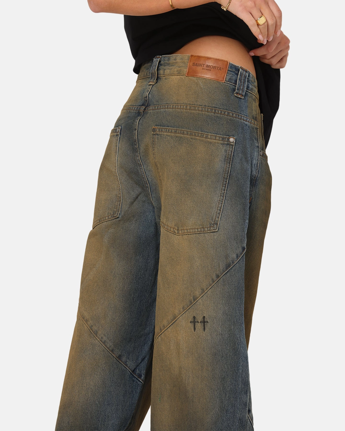 Saint Morta Amplus Dirty Jeans Real Dirty Blue Lightweight Material