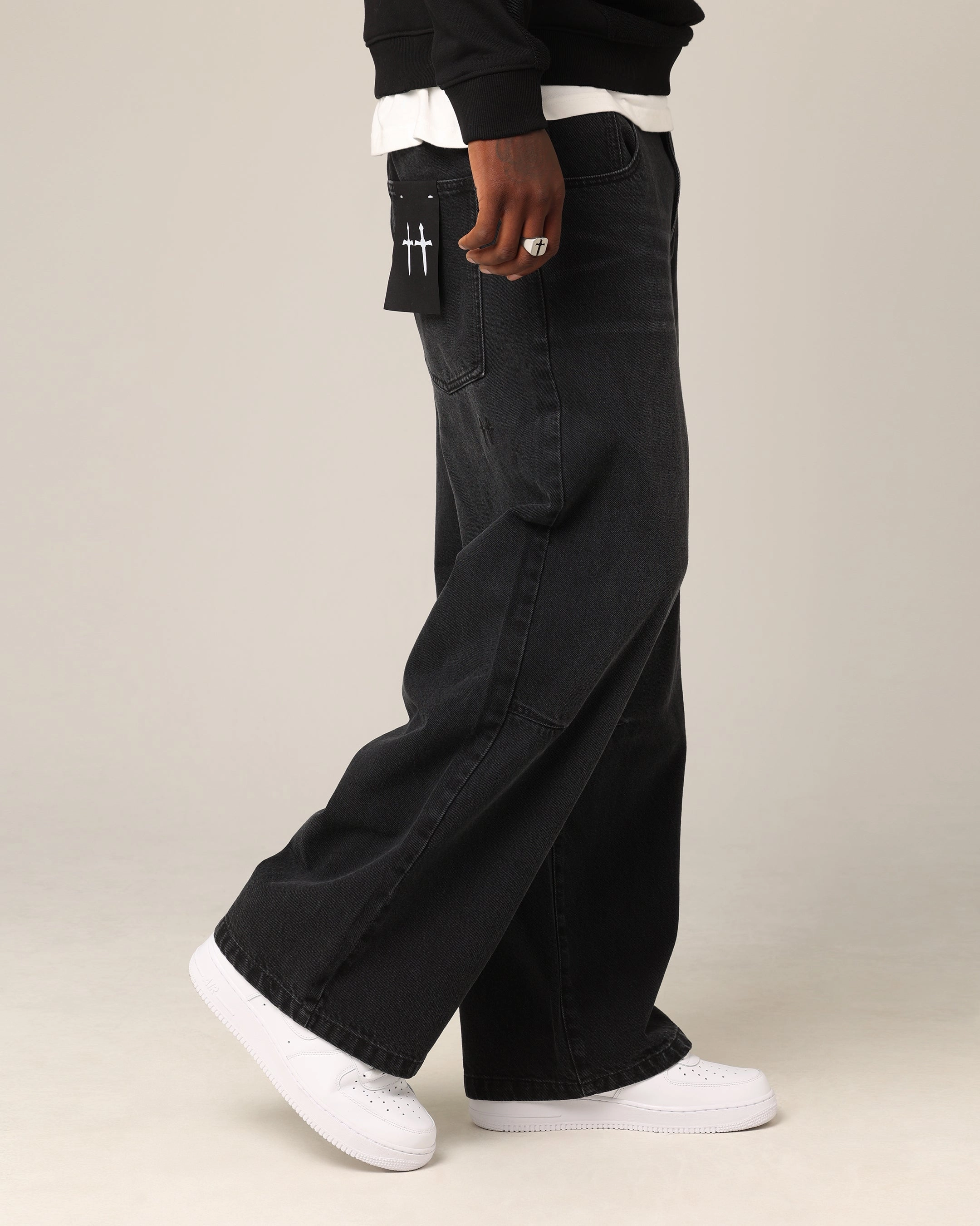 Saint Morta Amplus Jeans Black Shadow Flattering Cut Ultra Soft