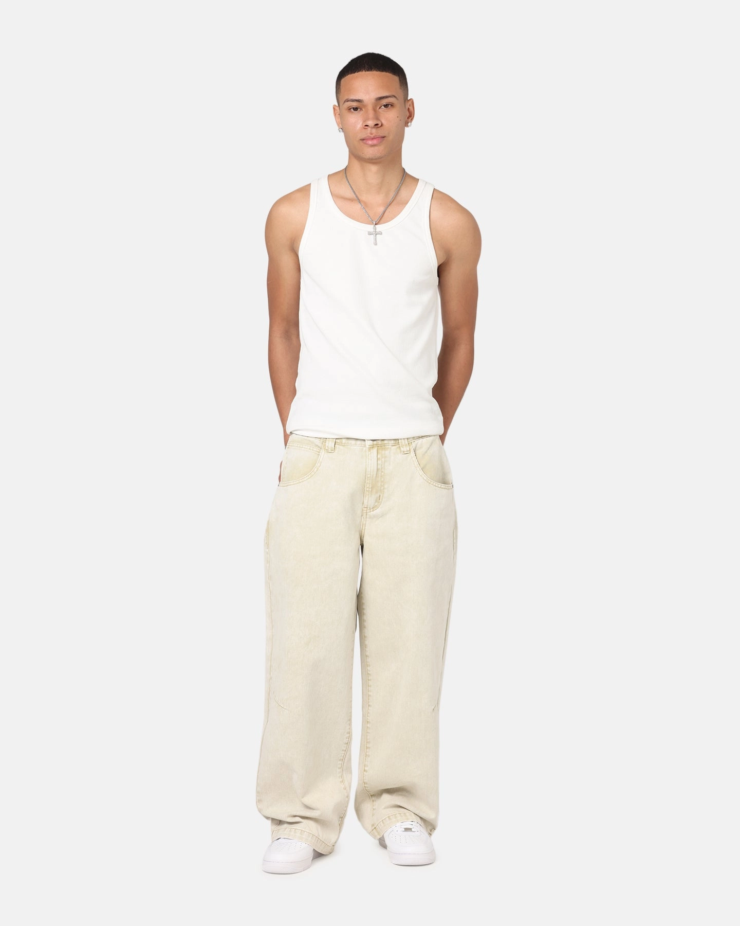 Relax Fit Wear Comfortable Layering Saint Morta Amplus Jeans Dirty Blonde