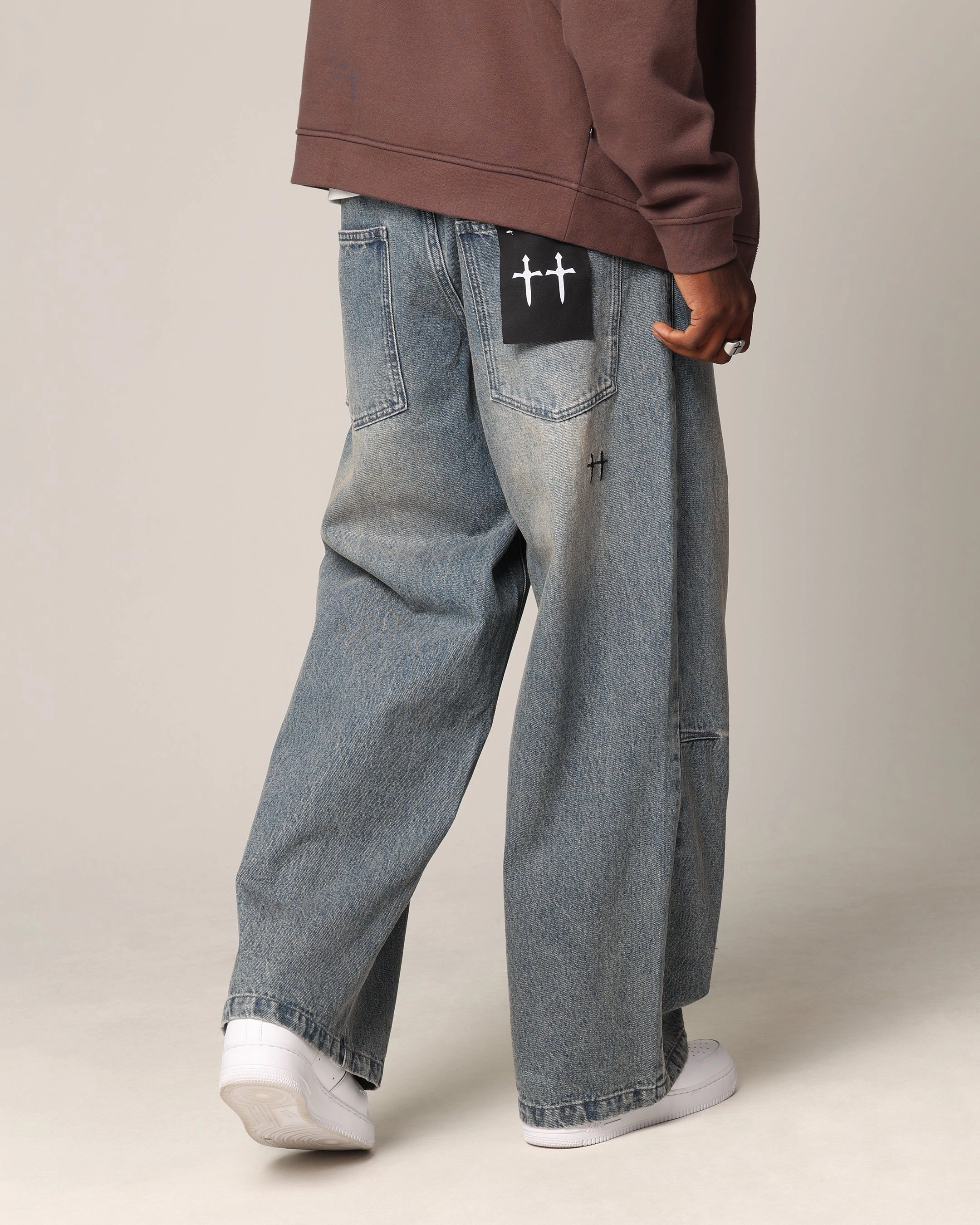 Saint Morta Amplus Jeans Dirty Denim Secure Cuff Design Corduroy texture