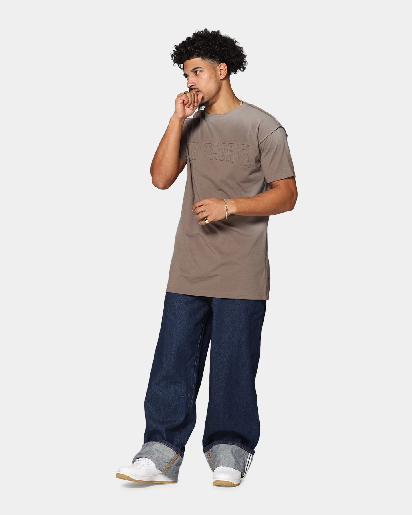 Saint Morta Amplus Selvedge Cuffed Jeans Indigo/Tan Movement Fit