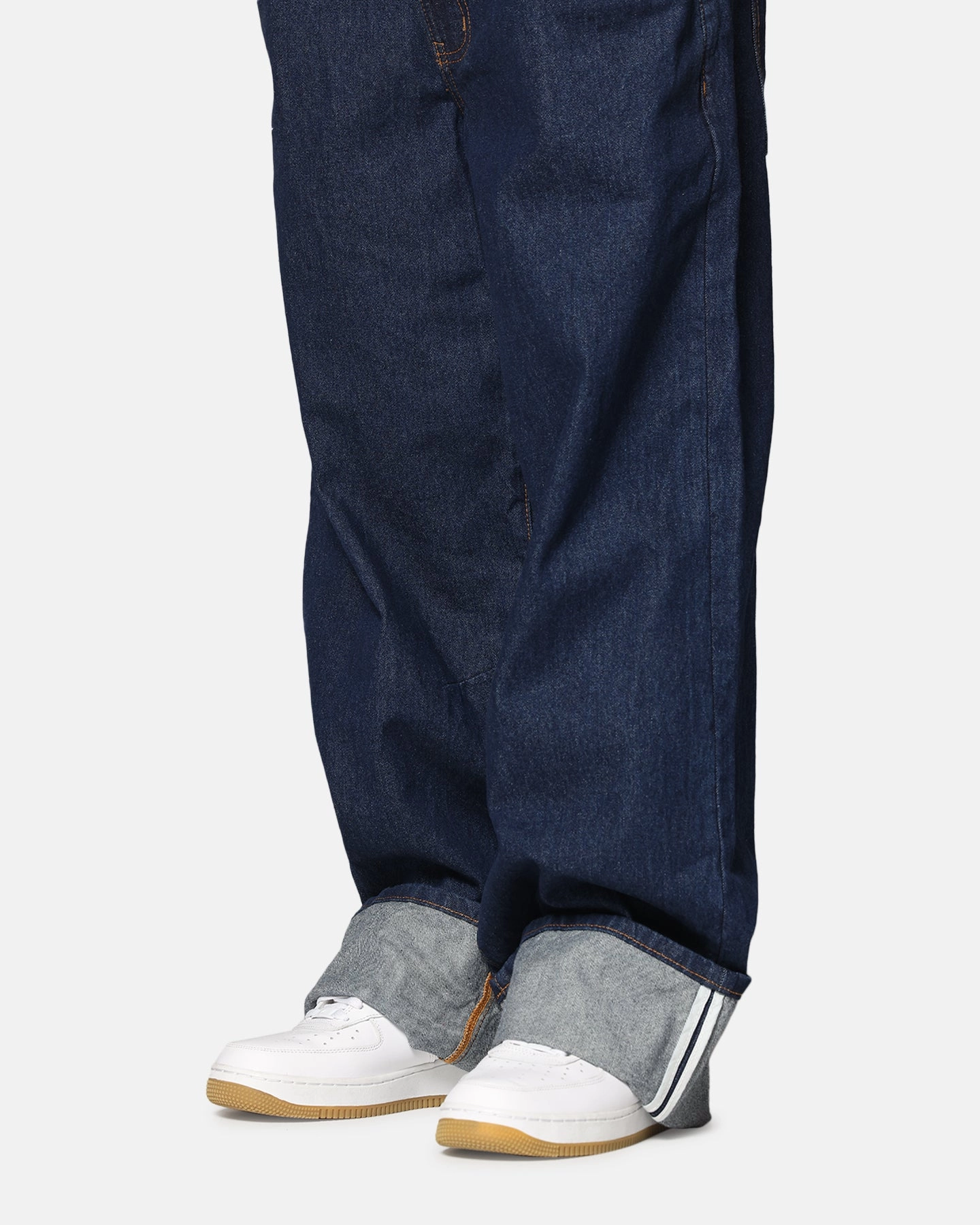 Versatile Fashion Saint Morta Amplus Selvedge Cuffed Jeans Indigo/Tan