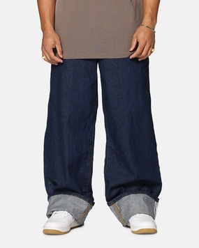 Saint Morta Amplus Selvedge Cuffed Jeans Indigo/Tan Perfect Comfort Fit HighRiseWaist