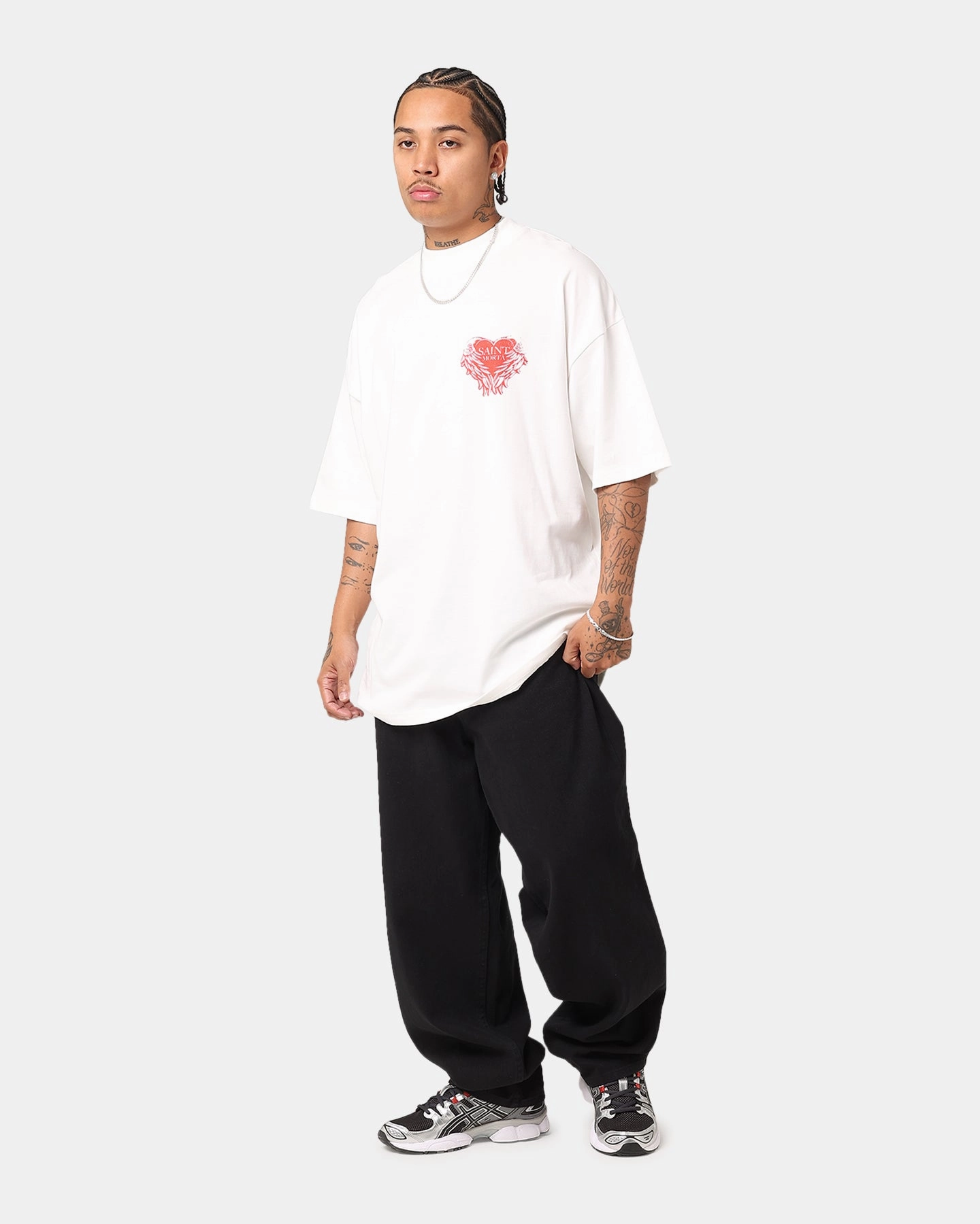 Bound Edges NonToxicCoating Saint Morta Angelic Heart T-Shirt Off White