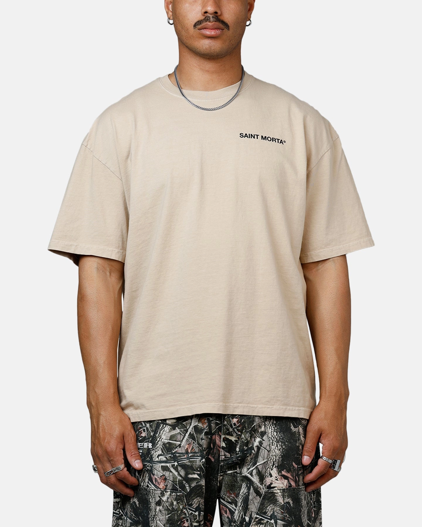 Unstructured Silhouette WrinkleFree Structure Saint Morta Awakening Heavyweight T-Shirt Stone