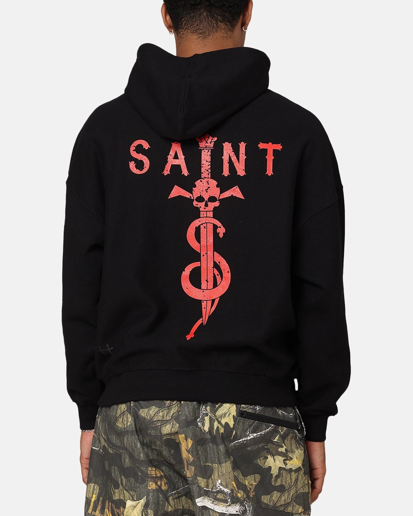 Saint Morta Daggers Premium Hoodie Black/Red Reinforced Shoulder