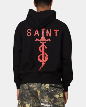 Saint Morta Daggers Premium Hoodie Black/Red Reinforced Shoulder