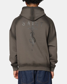 Saint Morta Daggers Premium Hoodie Contrast Brown EthicallySourcedMaterial