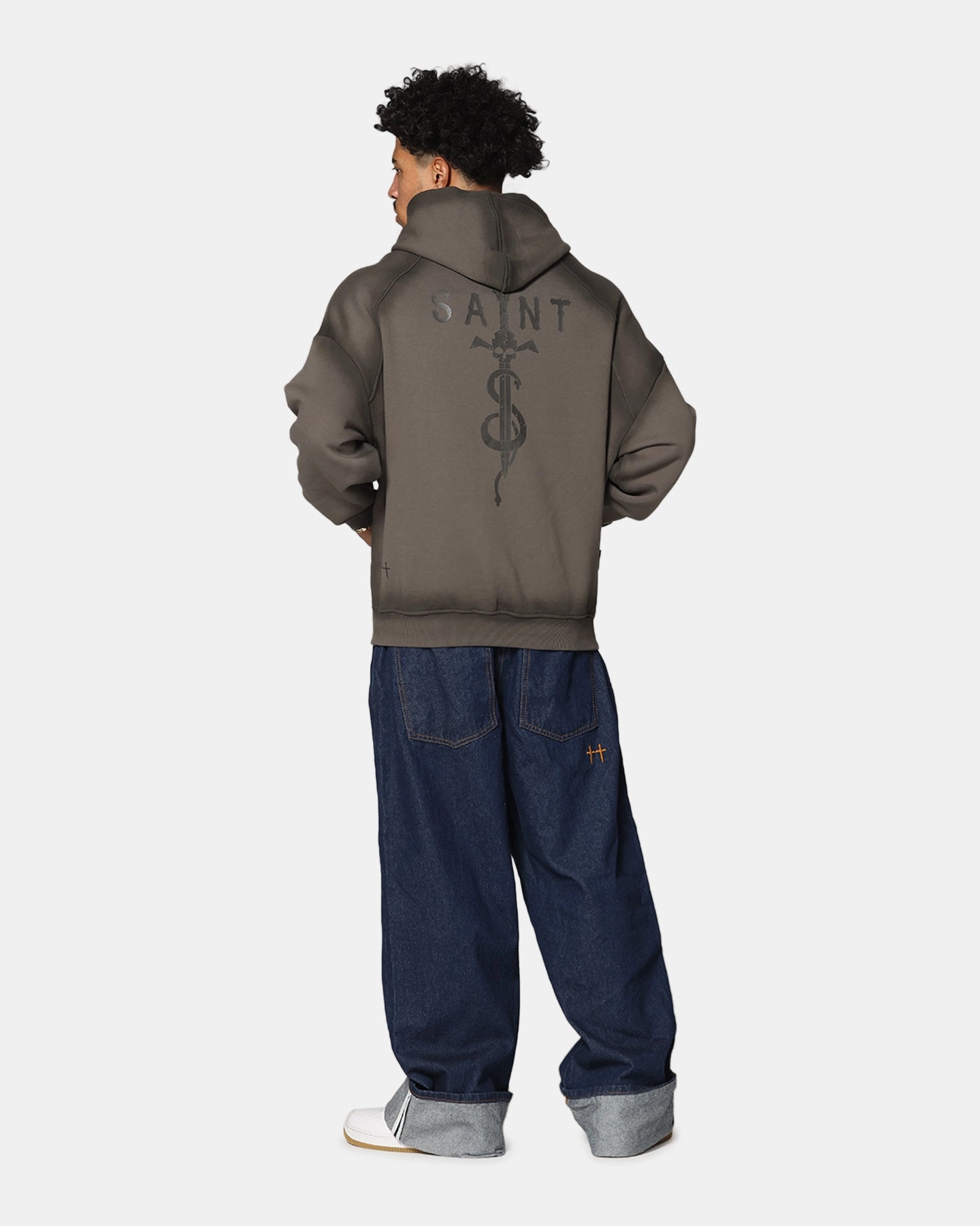 MeshPanelIntegration Saint Morta Daggers Premium Hoodie Contrast Brown