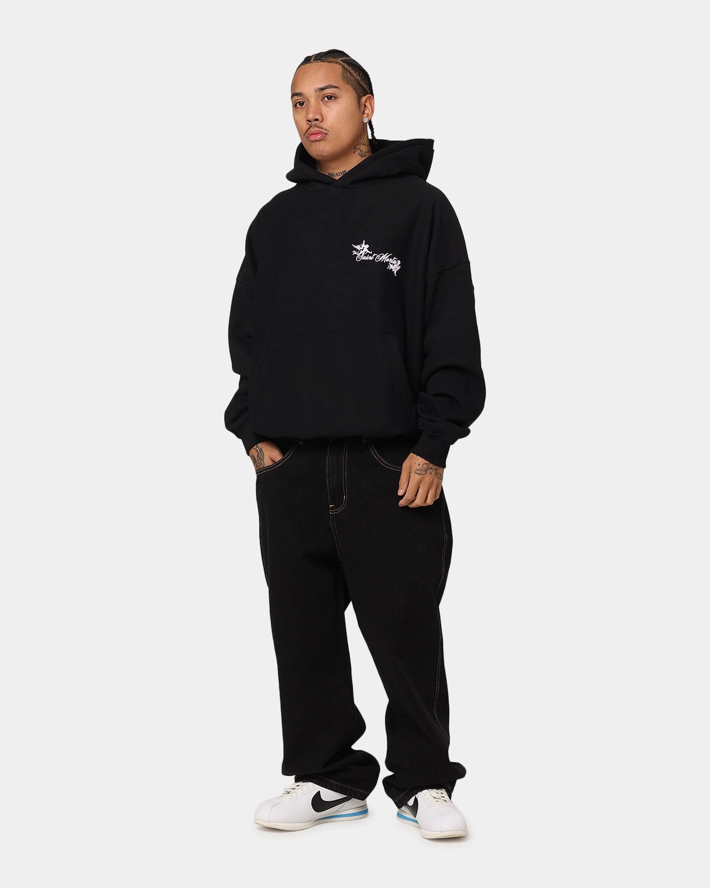 Cozy Sweatshirt Saint Morta Divine Living Hoodie Black