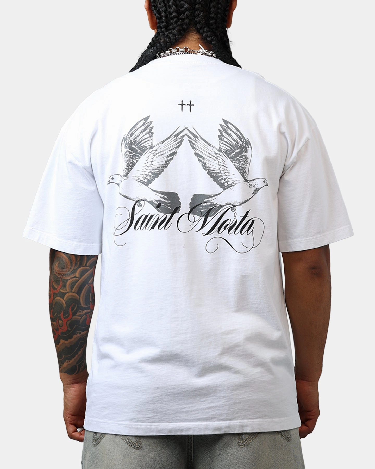StretchMaterial Saint Morta Dover Drop Shoulder T-Shirt White