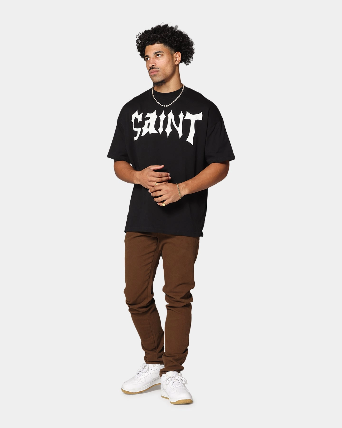 Saint Morta Dynasty Boxy T-Shirt Black Minimalist Detailing Basic Long Sleeve