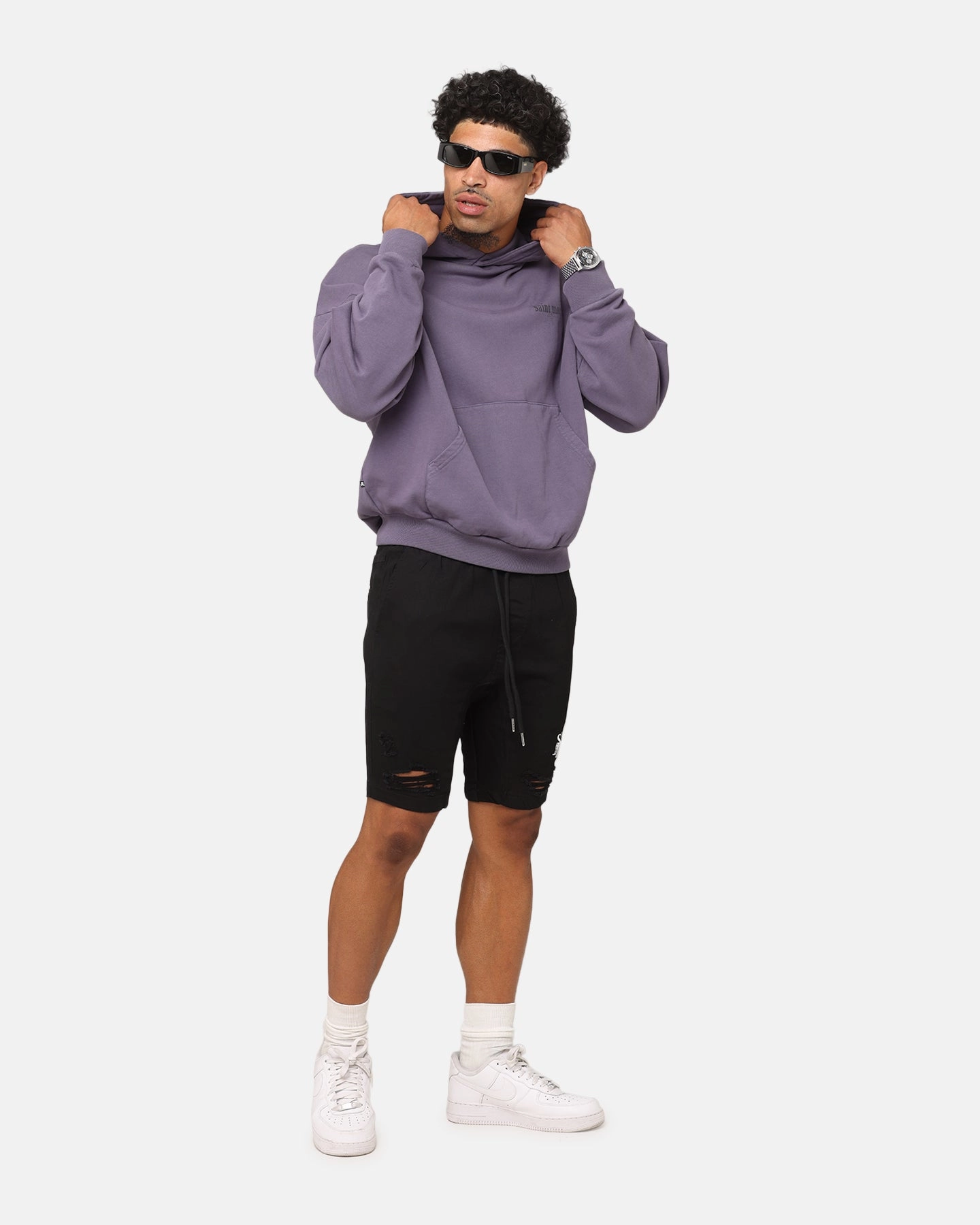 Saint Morta Ethereal Hoodie Purple Non Irritating Seam Finish Rolled Hem Finish