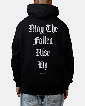 SoftKnit Saint Morta Fallen Rising Boxy Hoodie Black