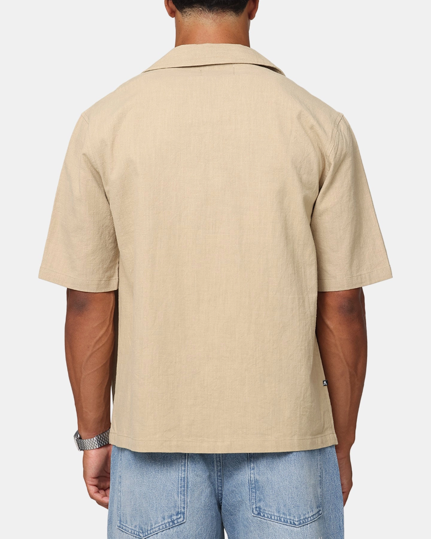 Saint Morta Flocka Button Up Shirt Tan EcoDyeProcess