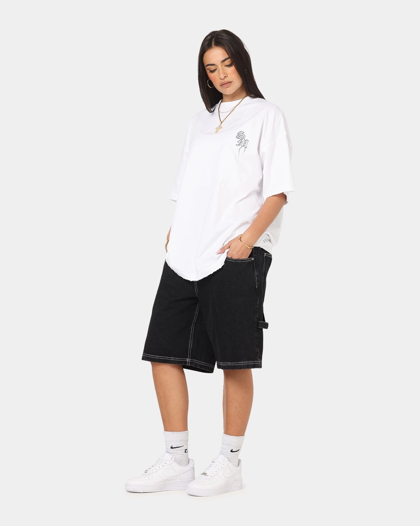 Saint Morta Fray Boxy T-Shirt White Anti Pilling Fabric