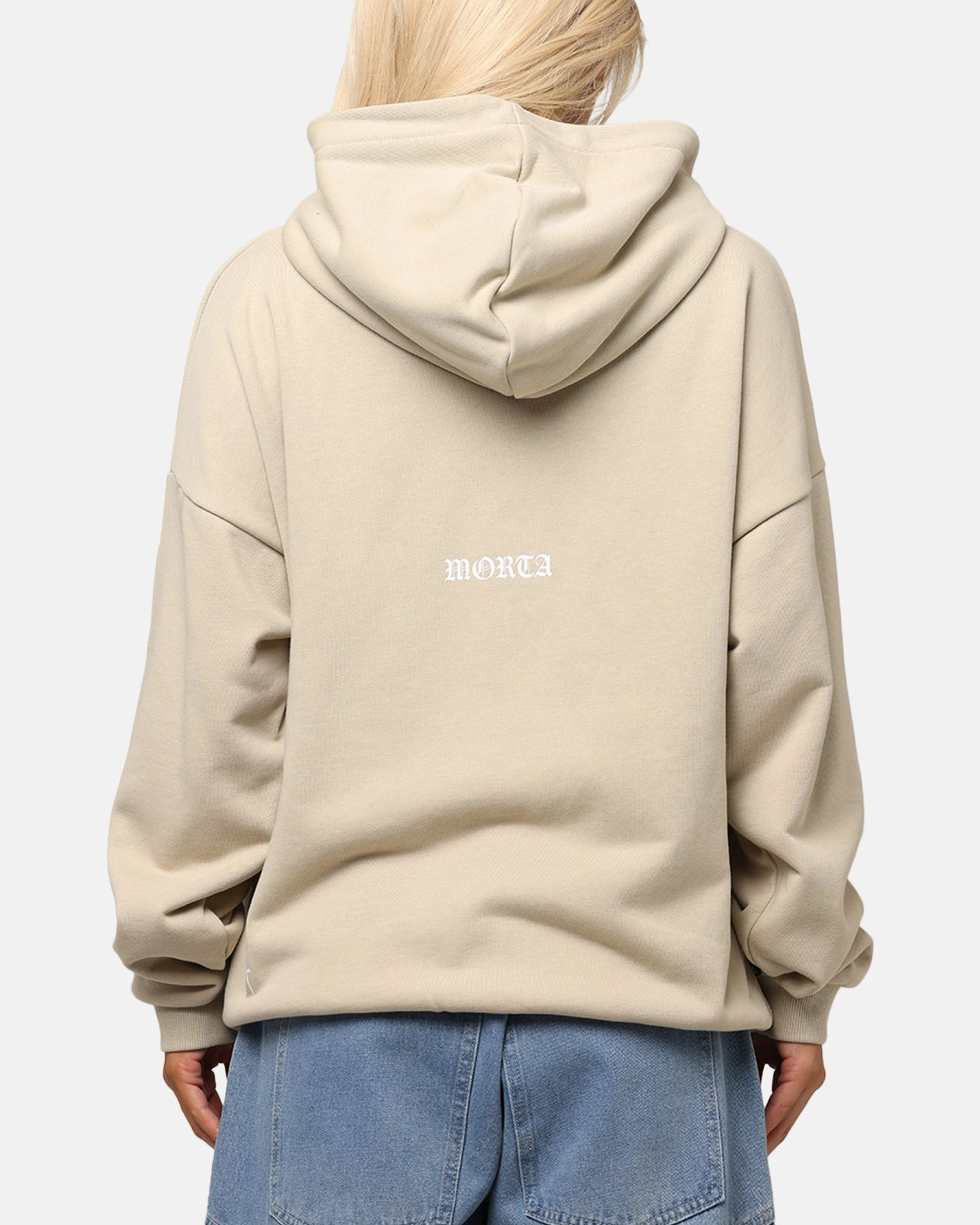 Saint Morta Gothic Distressed Zip Hoodie Stone BlendMaterials