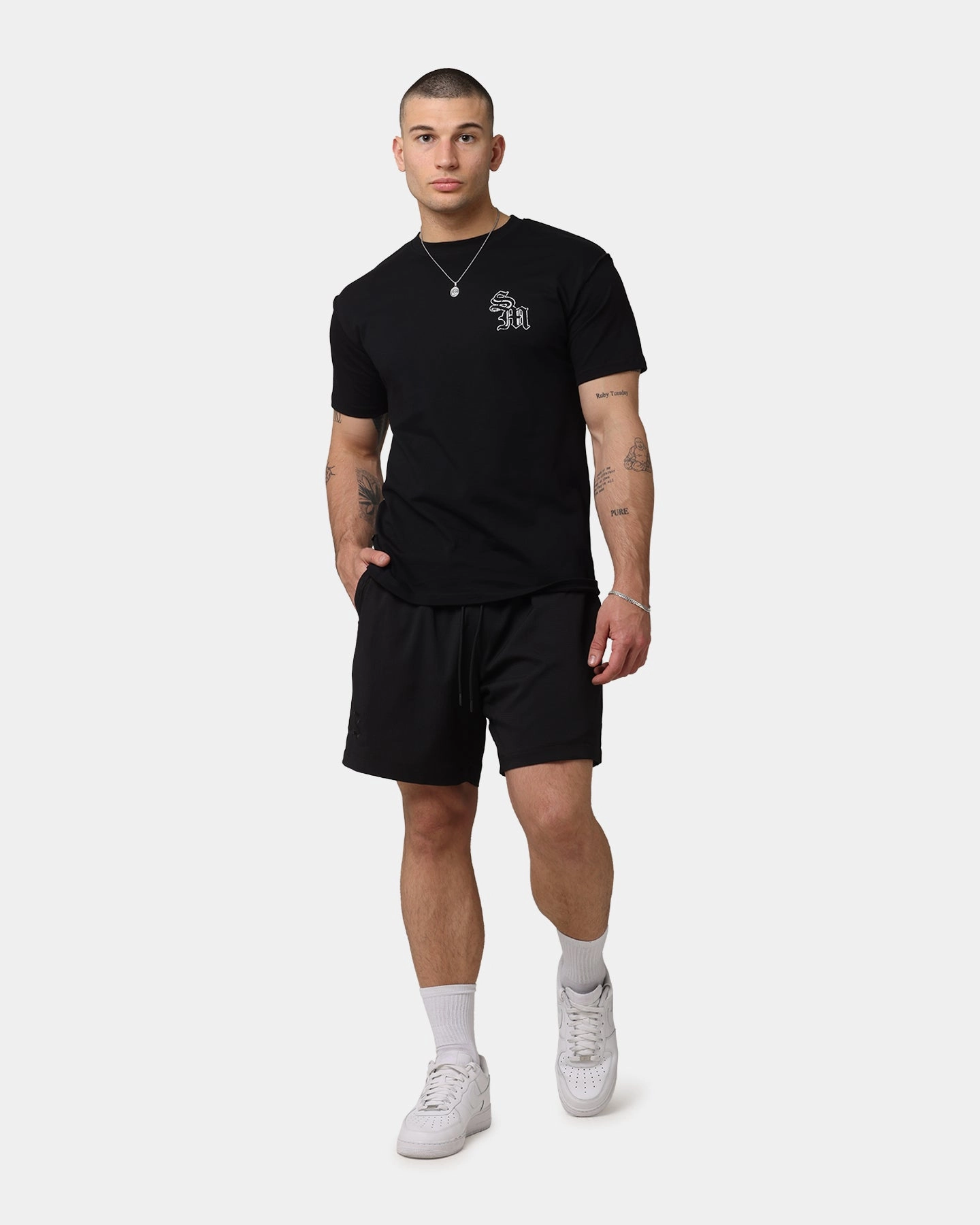 DurableConstruction Saint Morta Gothic Walk Shorts Black