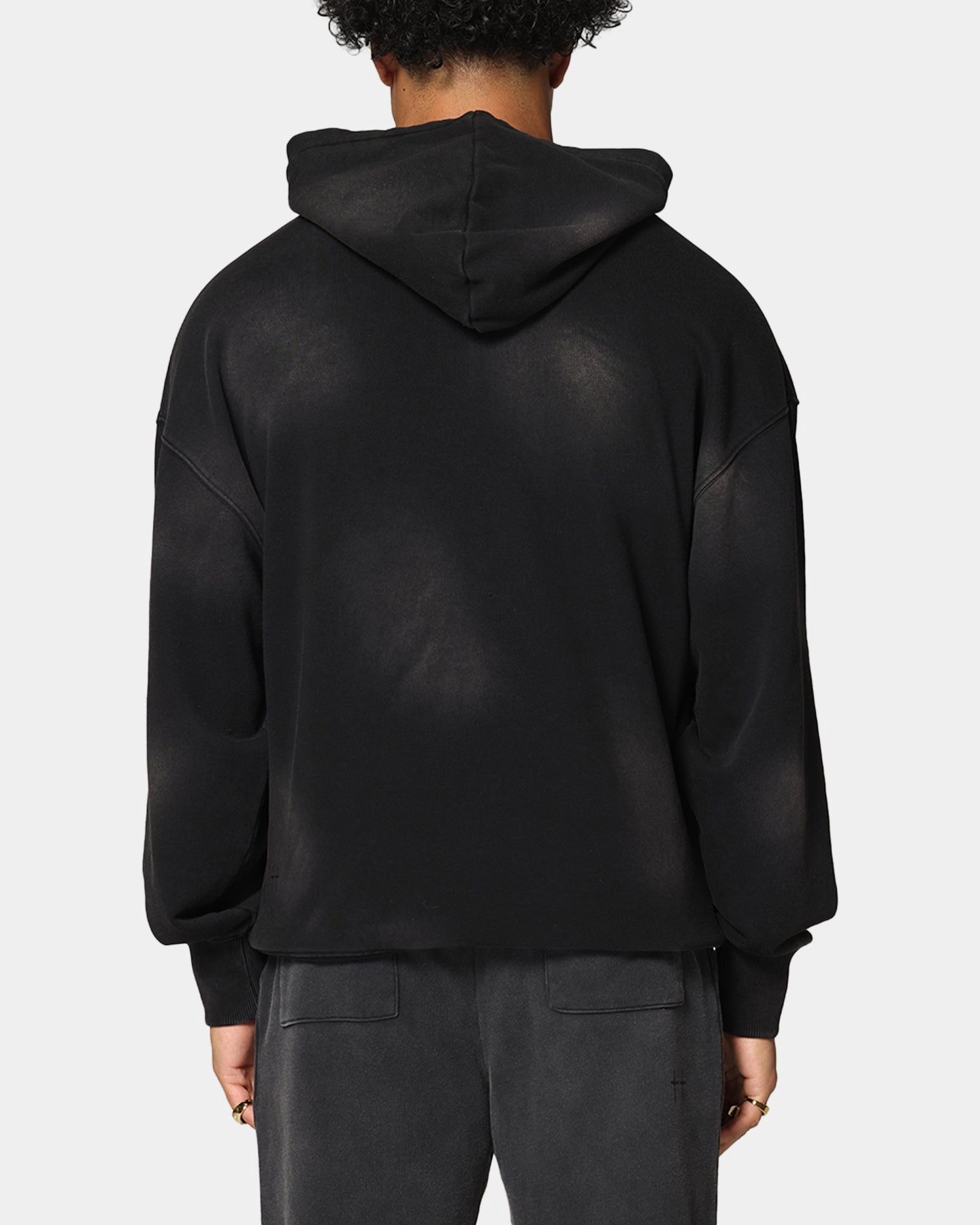 Saint Morta Gothic Zip Hoodie Sunfade Black Versatile Shirt PlushLining