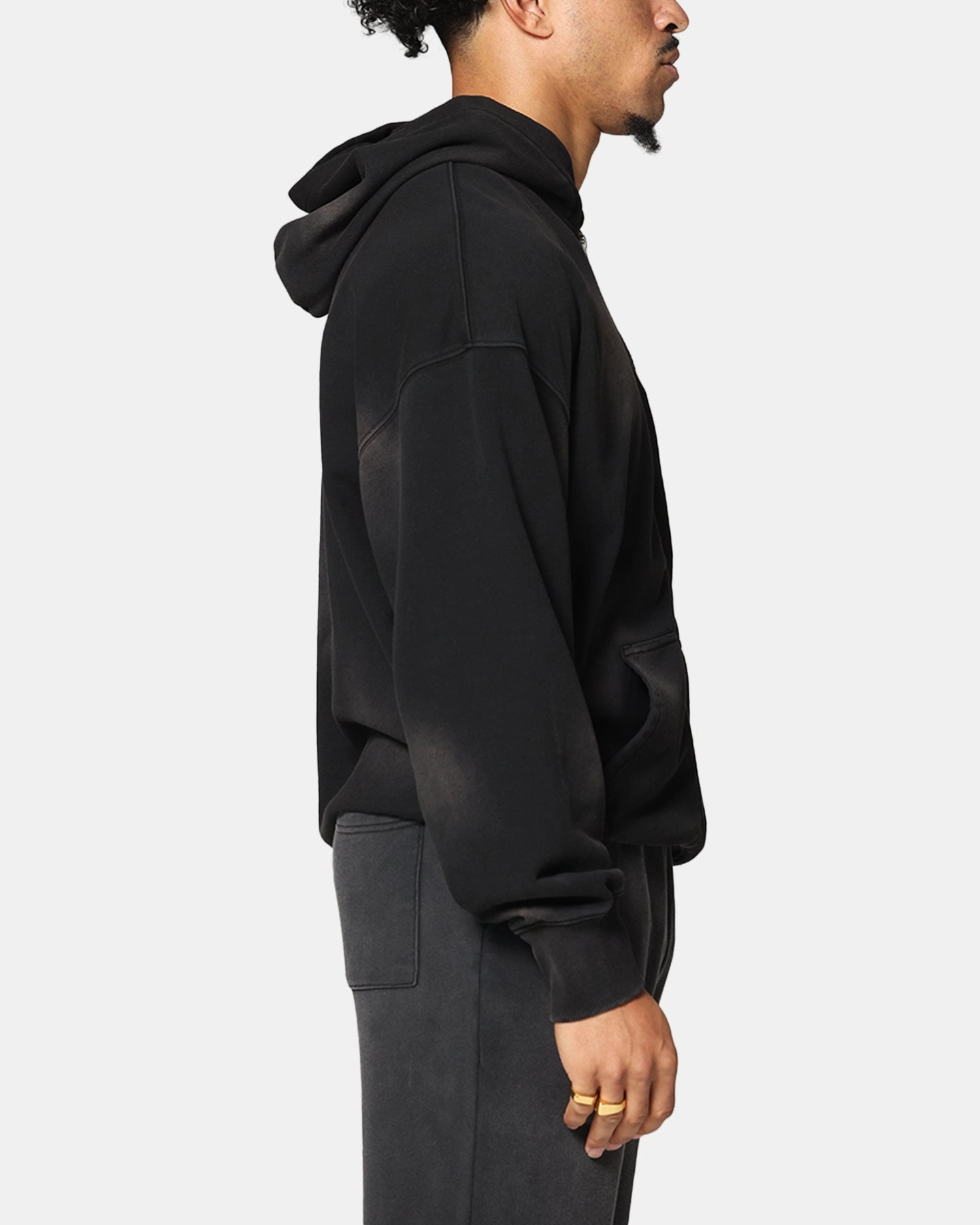 Modular Pocket Layout Stylish Dress Saint Morta Gothic Zip Hoodie Sunfade Black