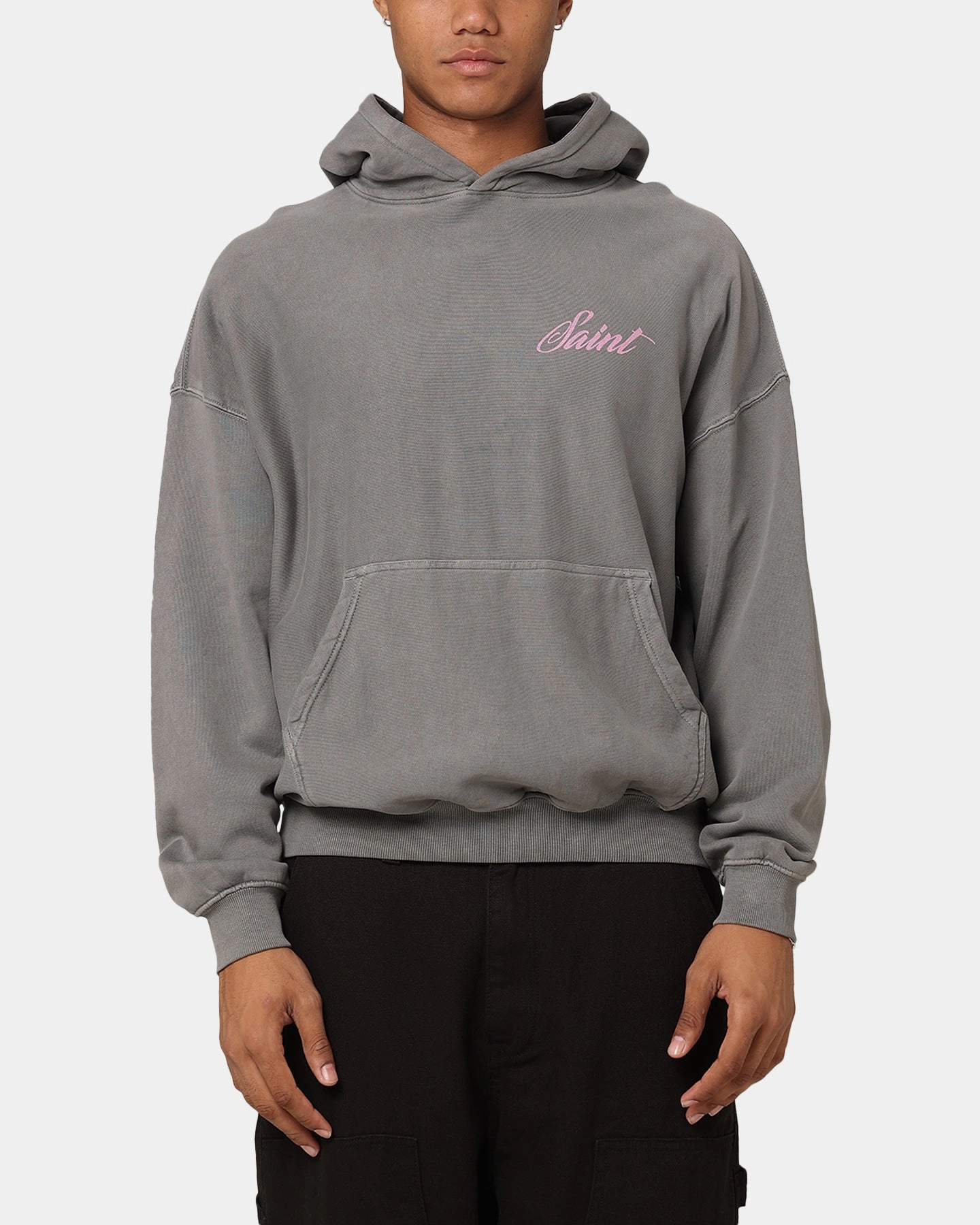 Saint Morta Guardian Premiun Hoodie Washed Charcoal Unstructured Fit