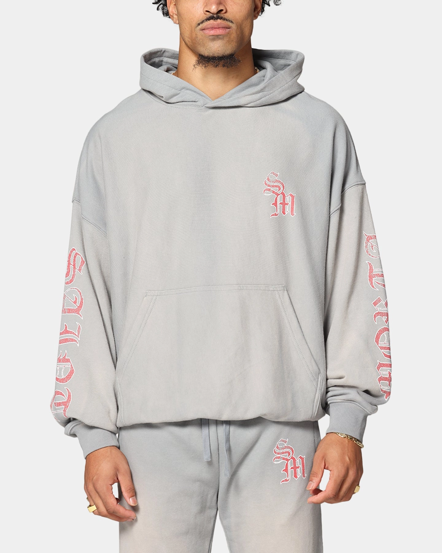 Saint Morta Hardcore Boxy Hoodie Sunfade Grey MultiPocketDesign Hydrophobic Surface Treatment