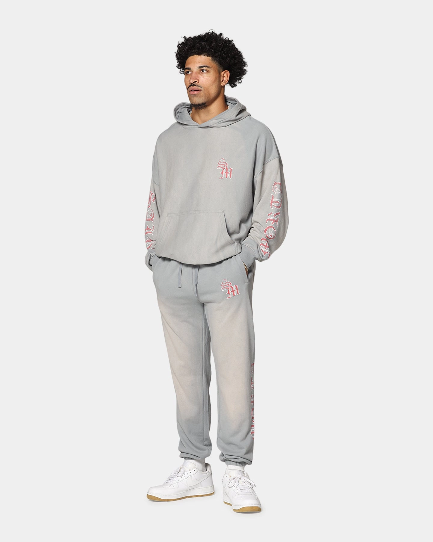 Saint Morta Hardcore Boxy Hoodie Sunfade Grey Modular Pocket Layout Textured Weave