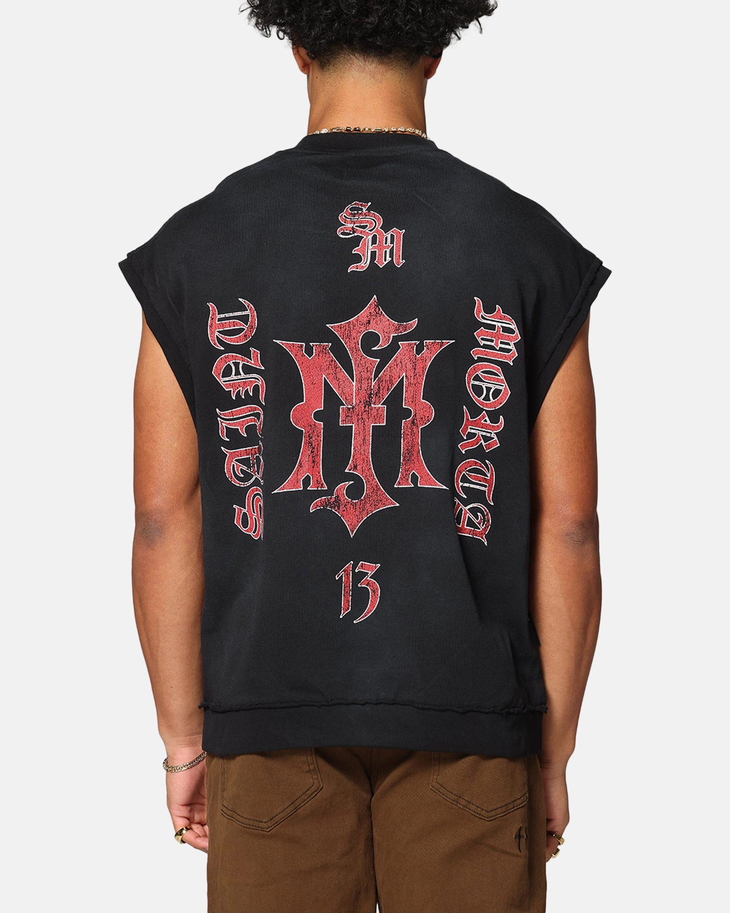 Saint Morta Hardcore Cut Off T-Shirt Sunfade Grey Street Style AthleisureCompatible