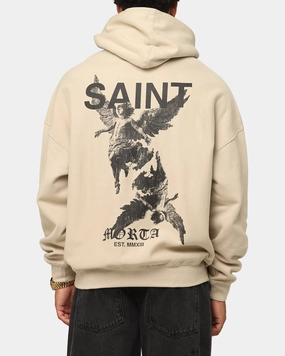 AdjustableDrawstring BondedHemline Saint Morta Heavens Boxy Hoodie Stone