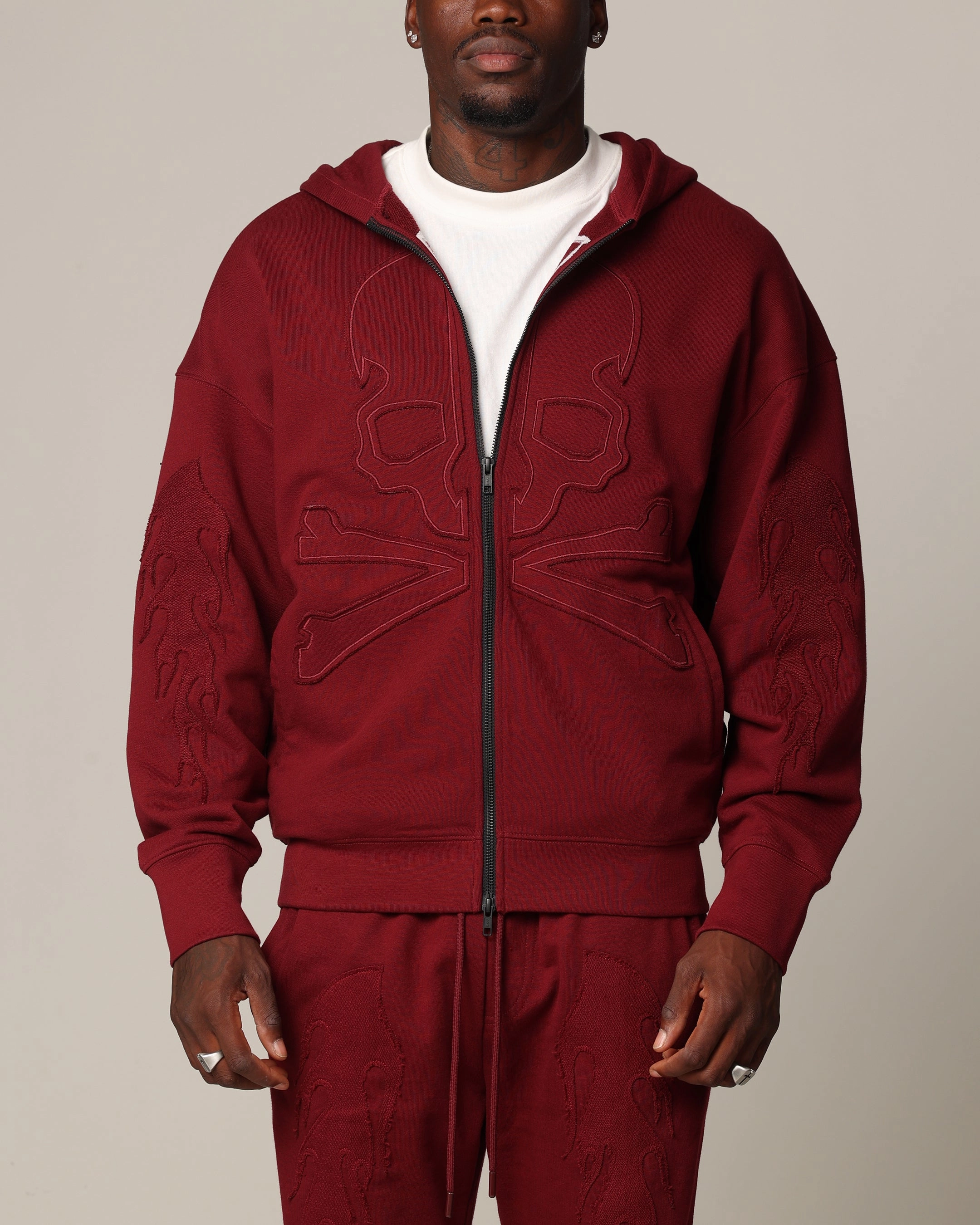 BreathableMesh HiddenVentilationPockets Saint Morta Hellfire Zip Hoodie Lava