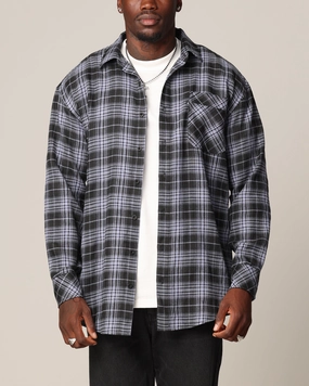 Saint Morta Heron Flannel Shirt Blue/Black ReflectiveTrims