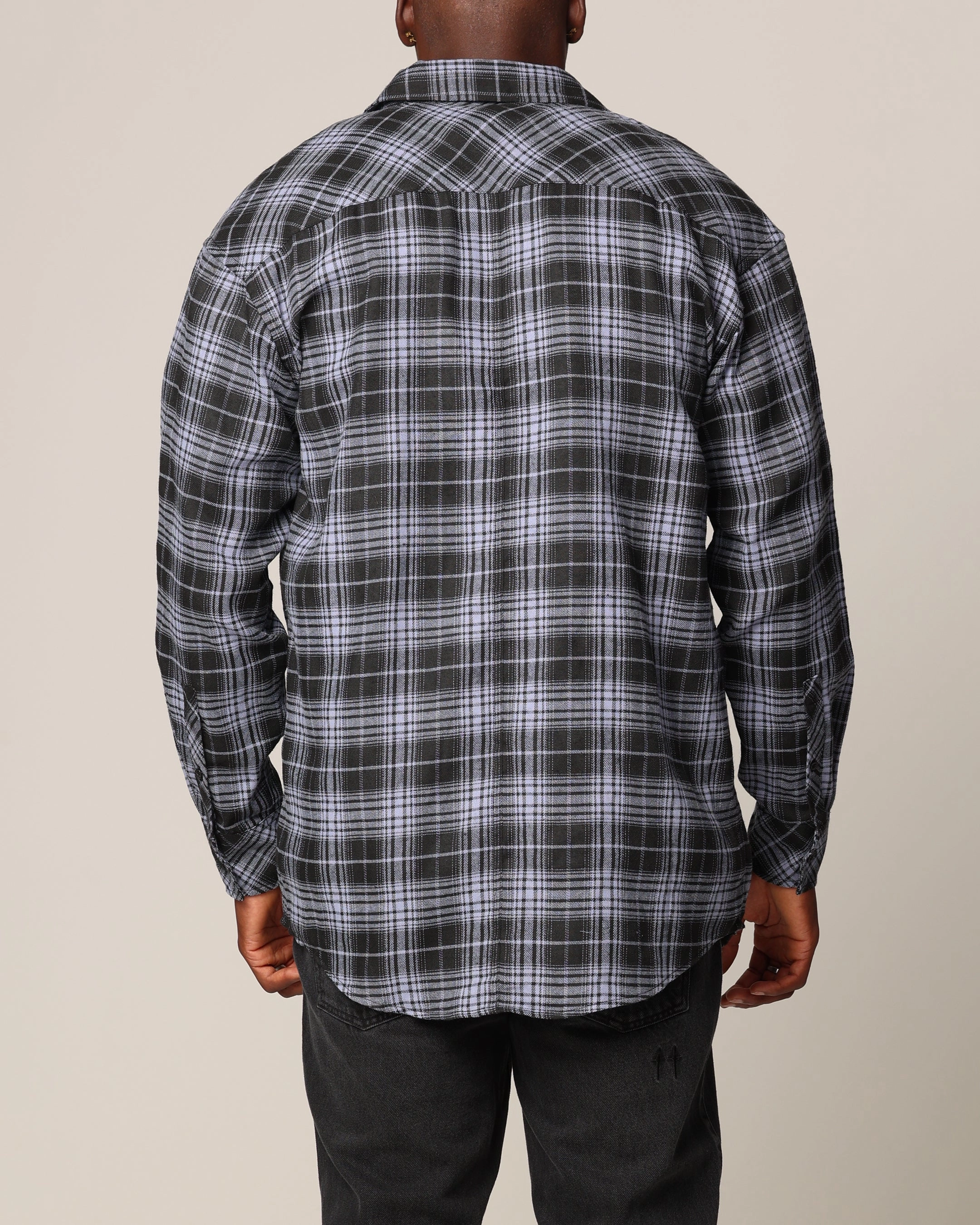 ErgonomicSleeves Reinforced Shoulders Saint Morta Heron Flannel Shirt Blue/Black
