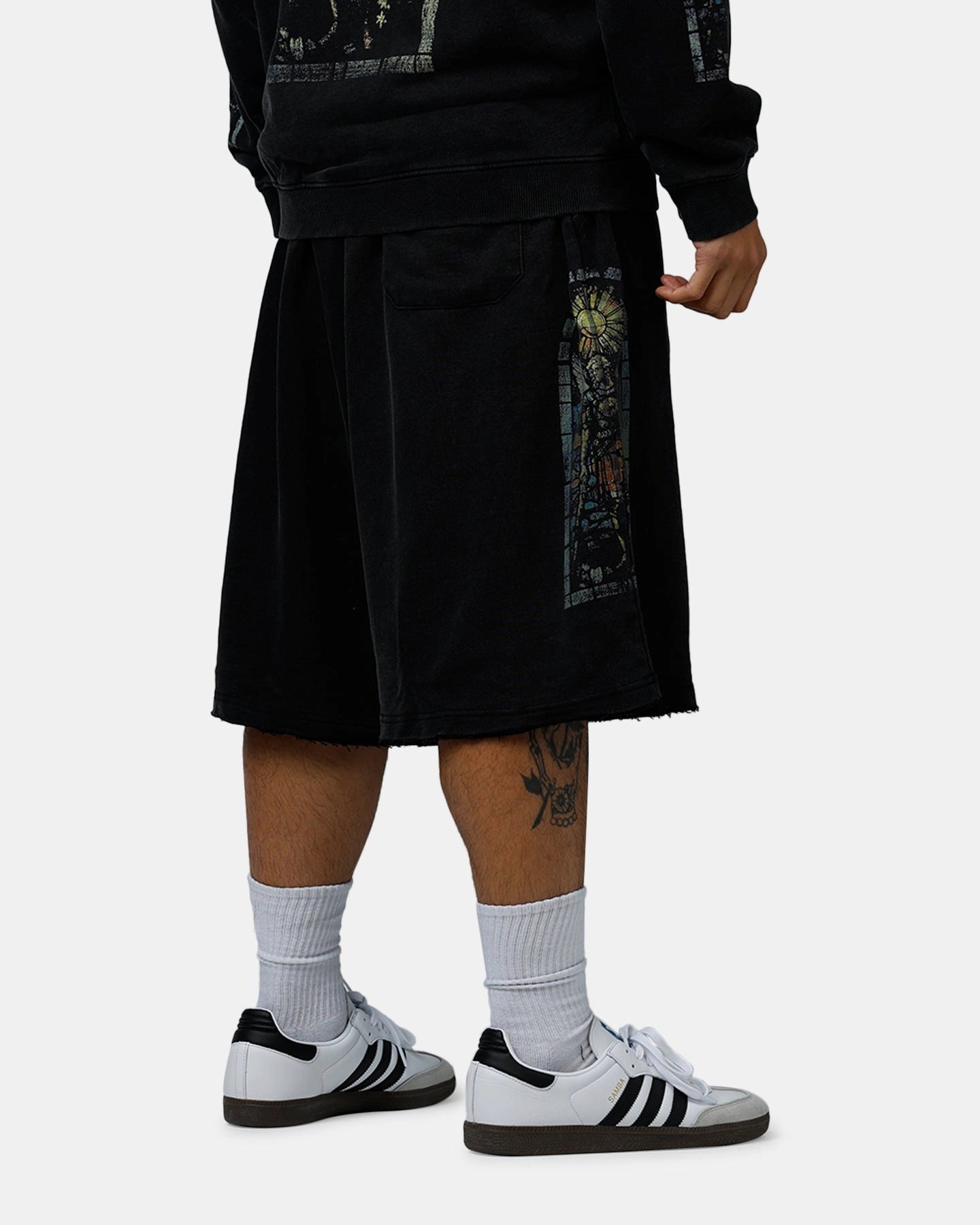 Timeless Comfort Fit Saint Morta Kingdomcome Baggy Sweat Shorts Vintage Black