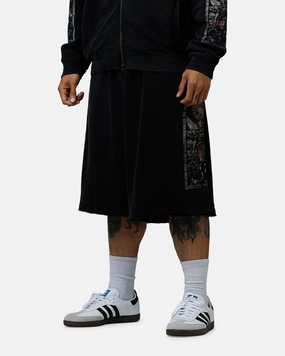 Saint Morta Kingdomcome Baggy Sweat Shorts Vintage Black Travel Essential Sporty Design