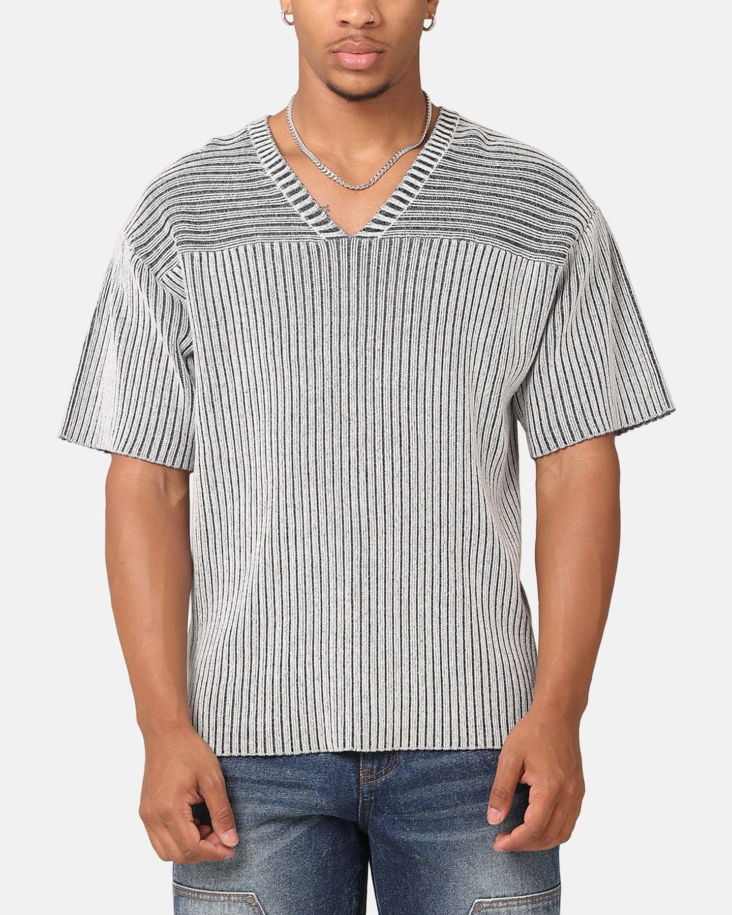 Saint Morta Knitted Football Jersey Grey DualLayer Weave