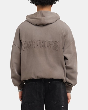Saint Morta Manticore Boxy Hoodie Sunfade Brown ReflectiveDetails
