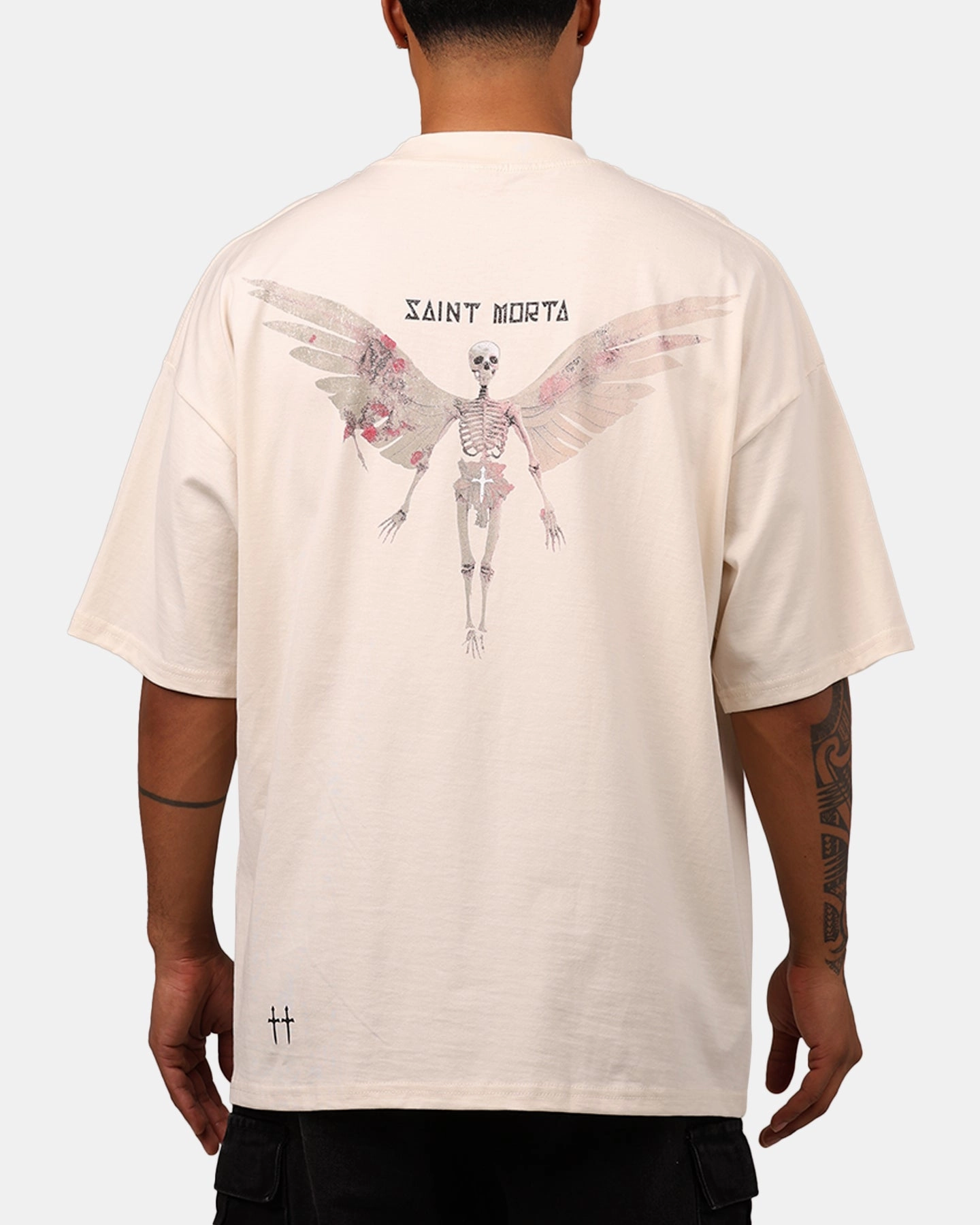 BondedSeams Saint Morta Momento Mori Mock T-Shirt Off White