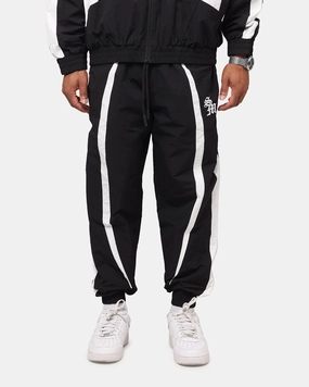Saint Morta Oblivioin Nylon Track Joggers Black/White SmoothZipper Elastic Free Cuffs