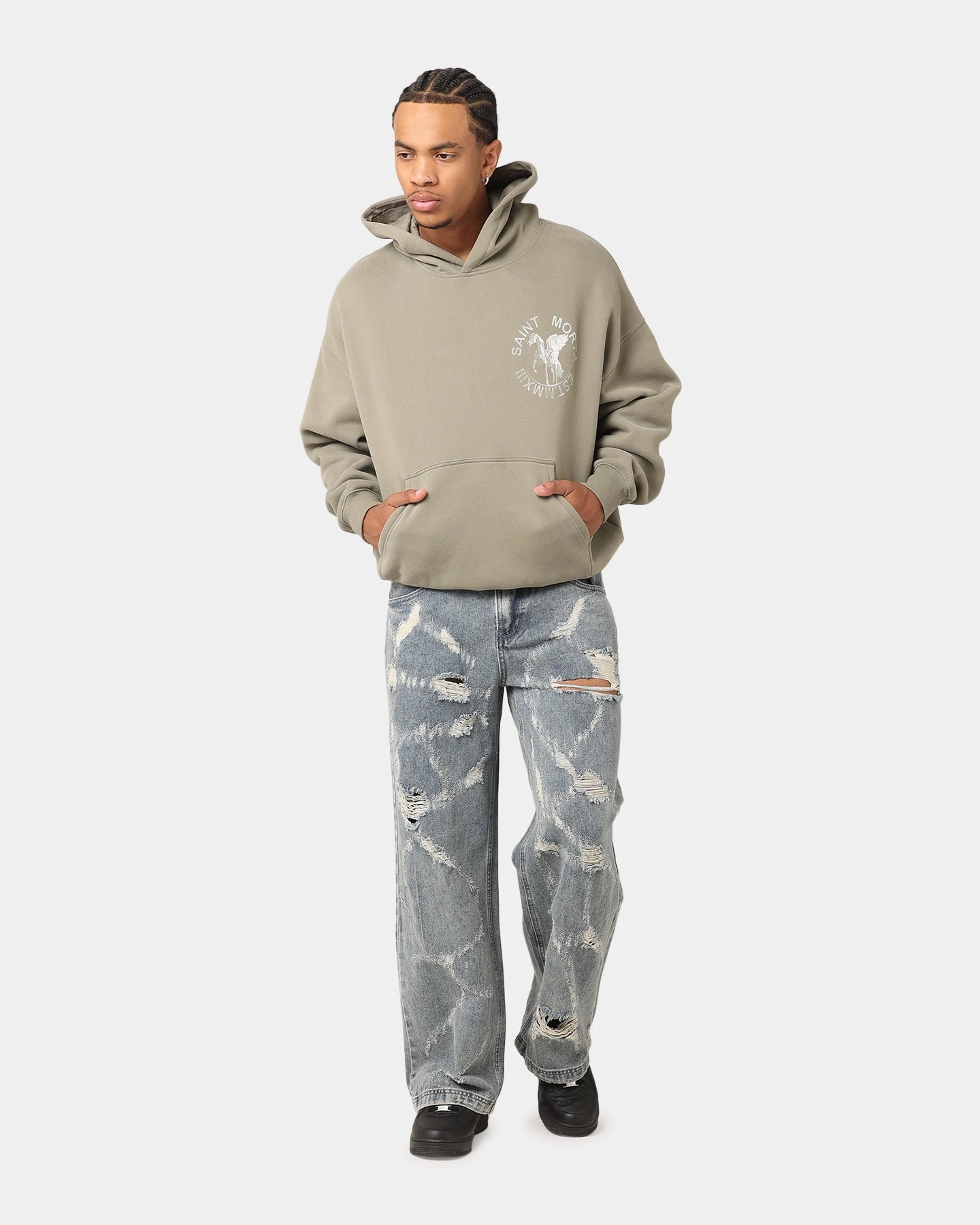 Saint Morta Pegasus Premium Hoodie Khaki Winter Fashion